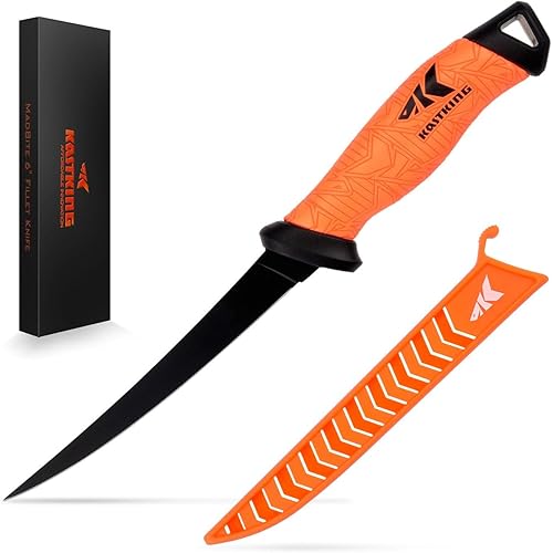 KastKing Speed Demon Pro Fillet Knife - Razor Sharp G4116 German Stainless-Steel Blade, Professional Level Knives for Filleting and Boning, Non-Slip Handles, Includes Protective Sheath