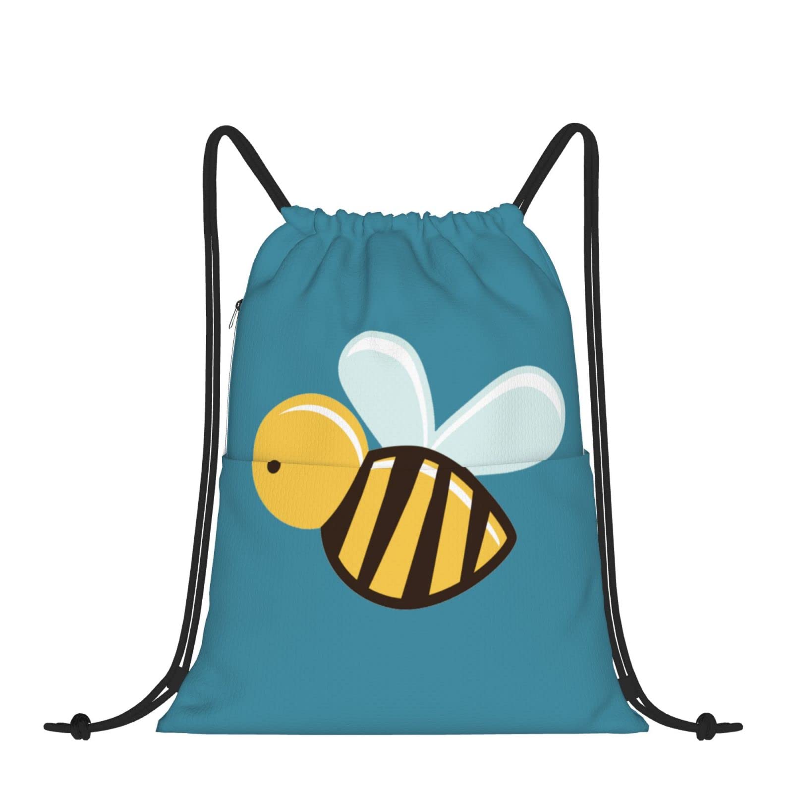 Poker Tournament Drawstring Bag Gym Sack String Bag Waterproof Beach Bag With Pocket For Gym Shopping Sport Yoga Beach Holidaystravel-Cartoon Bee-One Size