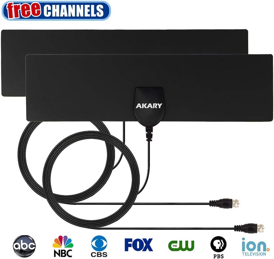 TV Antenna, AKARY Indoor HDTV Antenna 35 Miles Range Ultra Thin Digital Antenna - 2 Pack