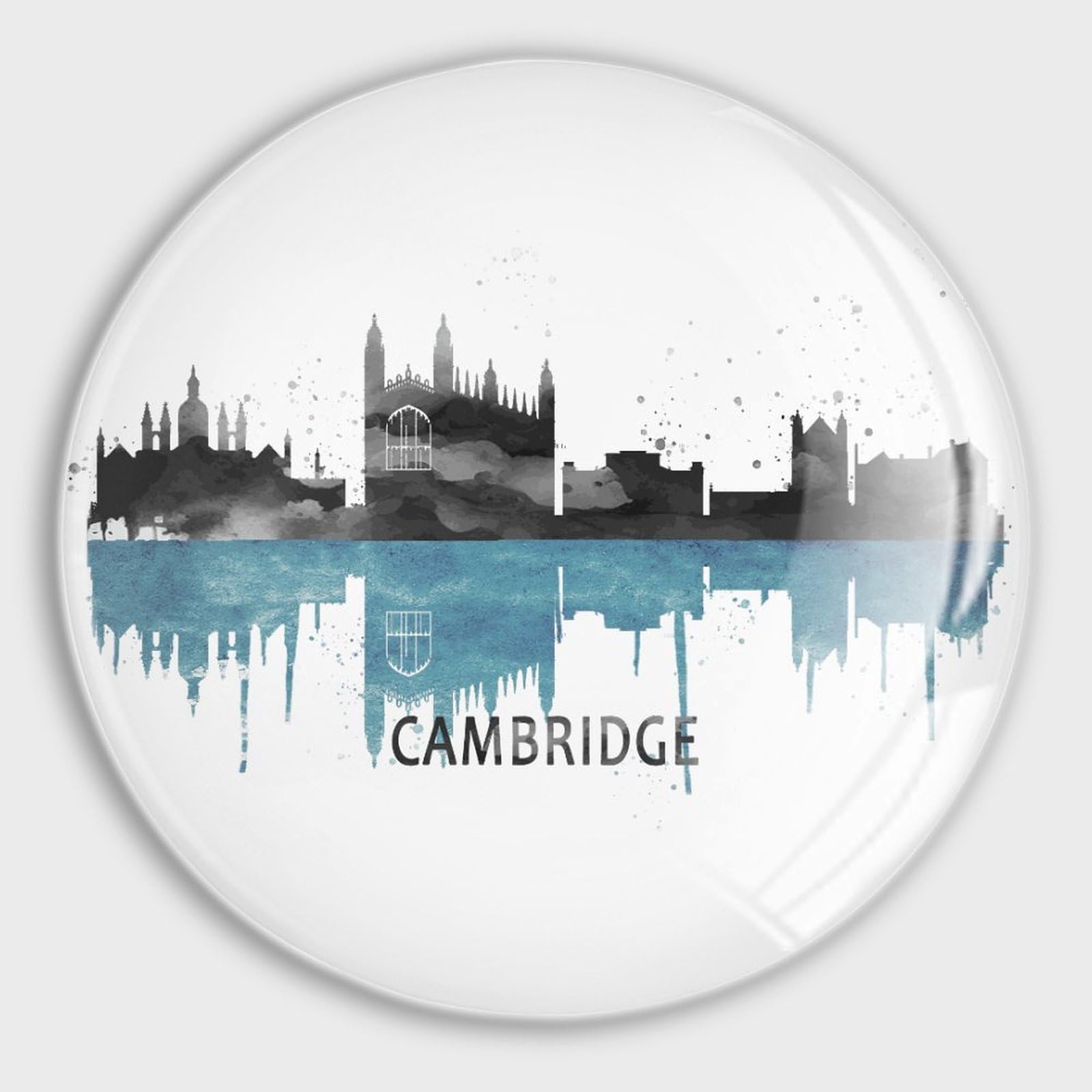 Aimants de réfrigérateur en verre motif Cambridge, cadeau déco mignon