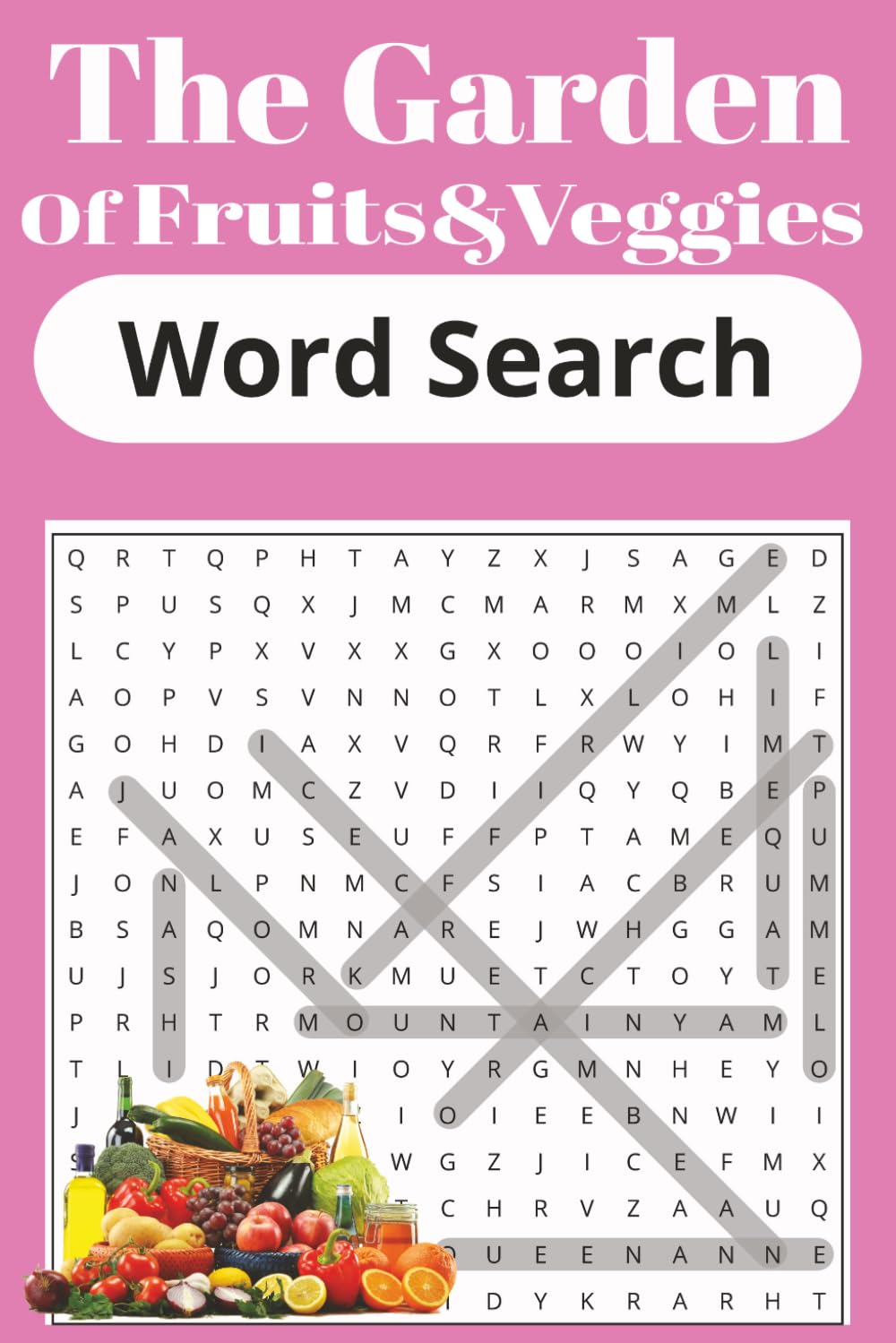 Garden of fruits & veggies word search: Easy to read, Fun fruits and veggies word search
