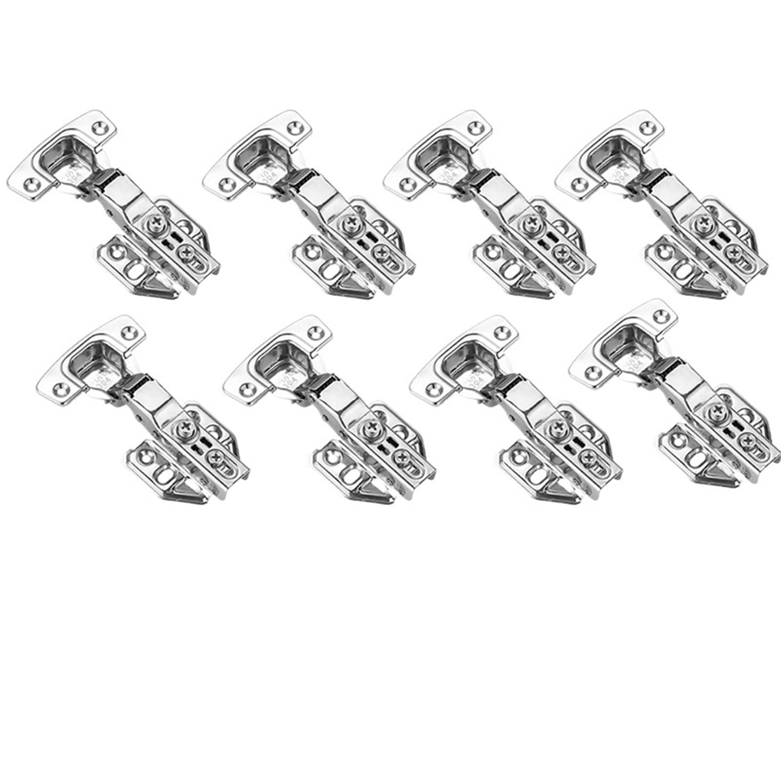 2/4/6/8Pcs Cabinet Door Hinges Stainless Steel with Screws(8Pcs)