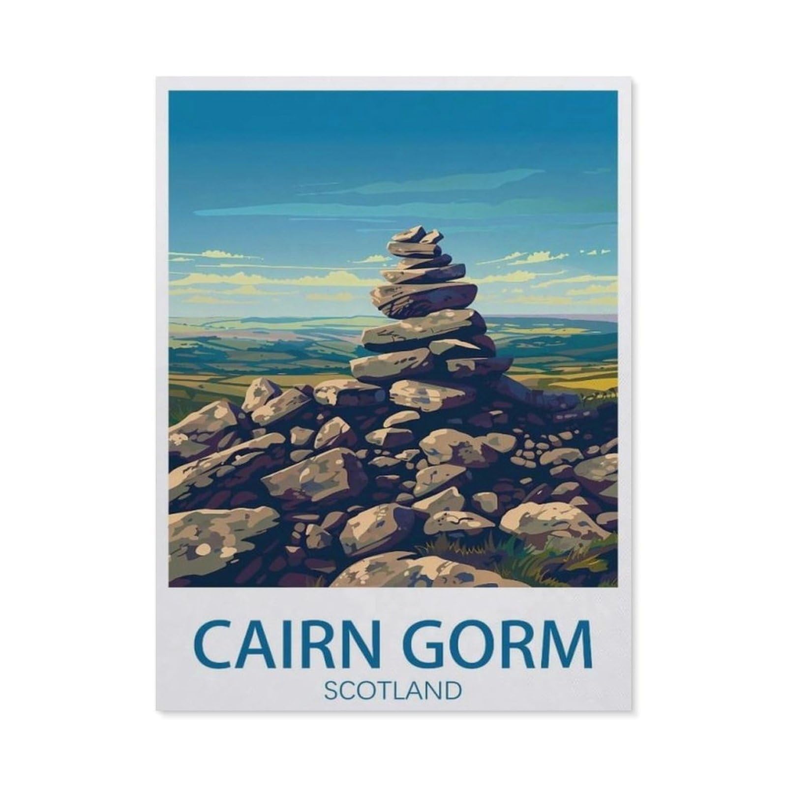 Jigsaw Puzzles for Adults 1000 Piece，Cairn Gorm vintage travel poster in Scotland，Classic Puzzle Teens Boys Girls Puzzles for DIY Intellective Educational Game, Gift Home Decor（38x26cm）-AX68