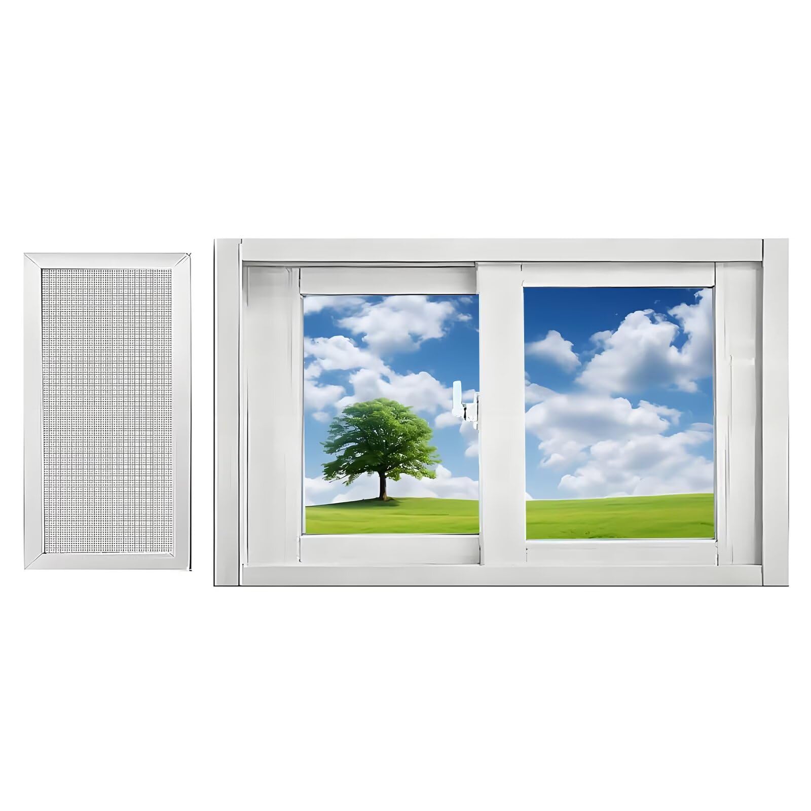 Ventana corredera de aluminio blanco con aislamiento termico para lofts