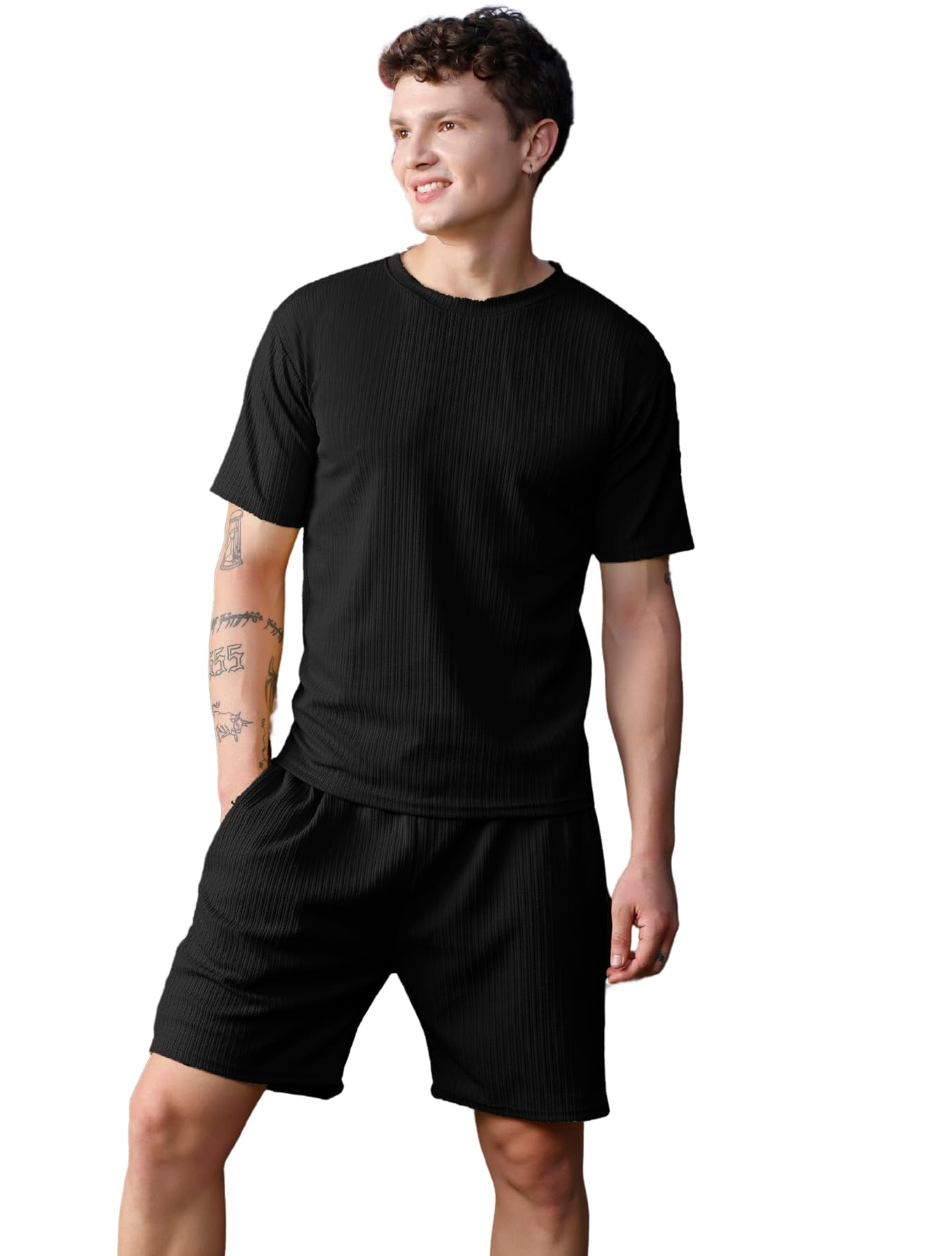 raizax Men's Short Sleeve Cord-Set Summer Winter Shirt & Shorts Set || 1 Pockets Oversize Two Piece Casual Daily Goa wear Cord-Set-picture-15