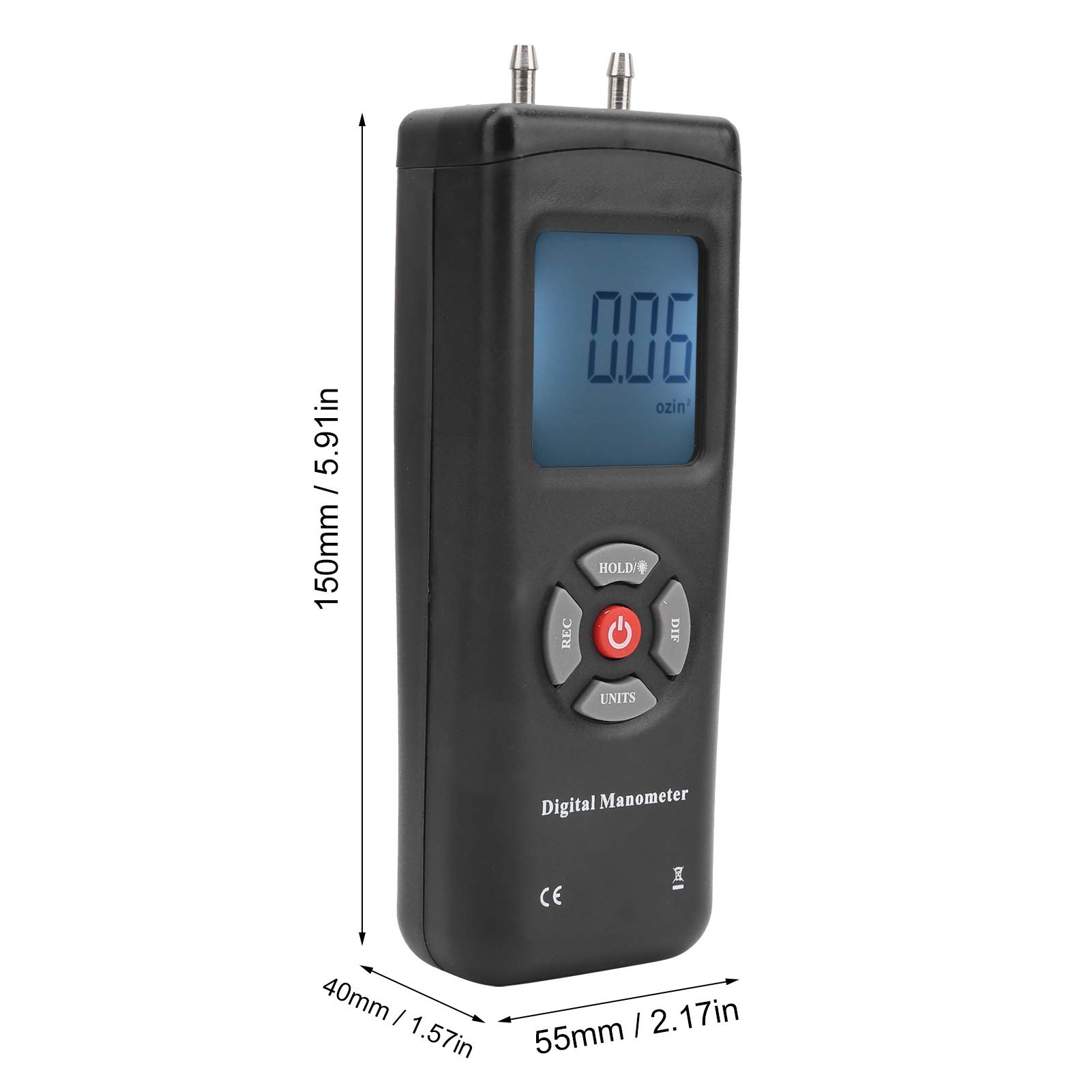 Digital Manometer, TL?101 Digital Manometer Air Pressure Differential Air Pressure Tester + 5psi
