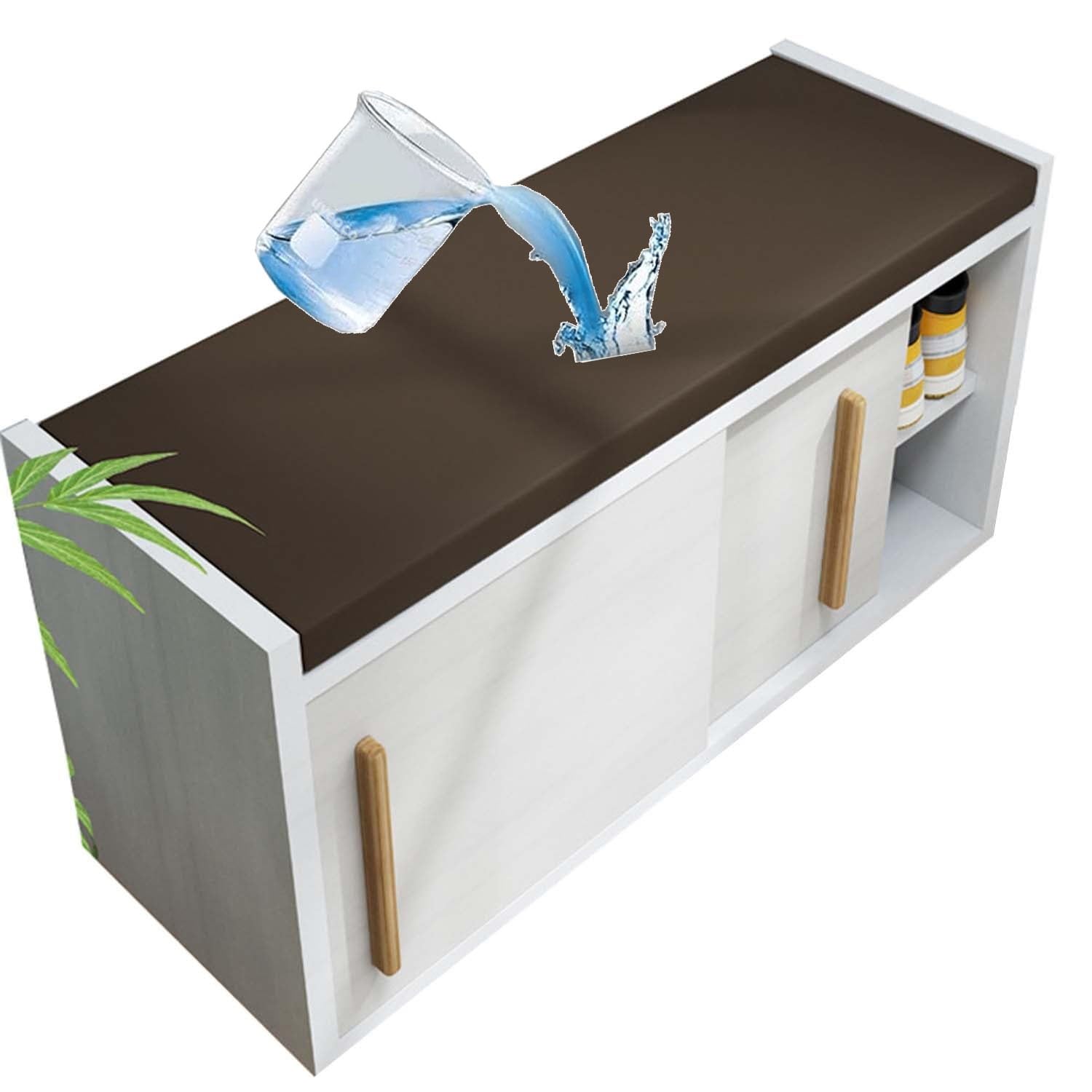 Cuscino per Panca da Esterno/Interno Impermeabile 80/120 x 40/100/ 150/200x40 cm,Sfoderabile,Lavabile per Panchine da Giardino, Altalene, Terrazzi, Panchine da Interno(Dark Coffee,180x50x5cm)