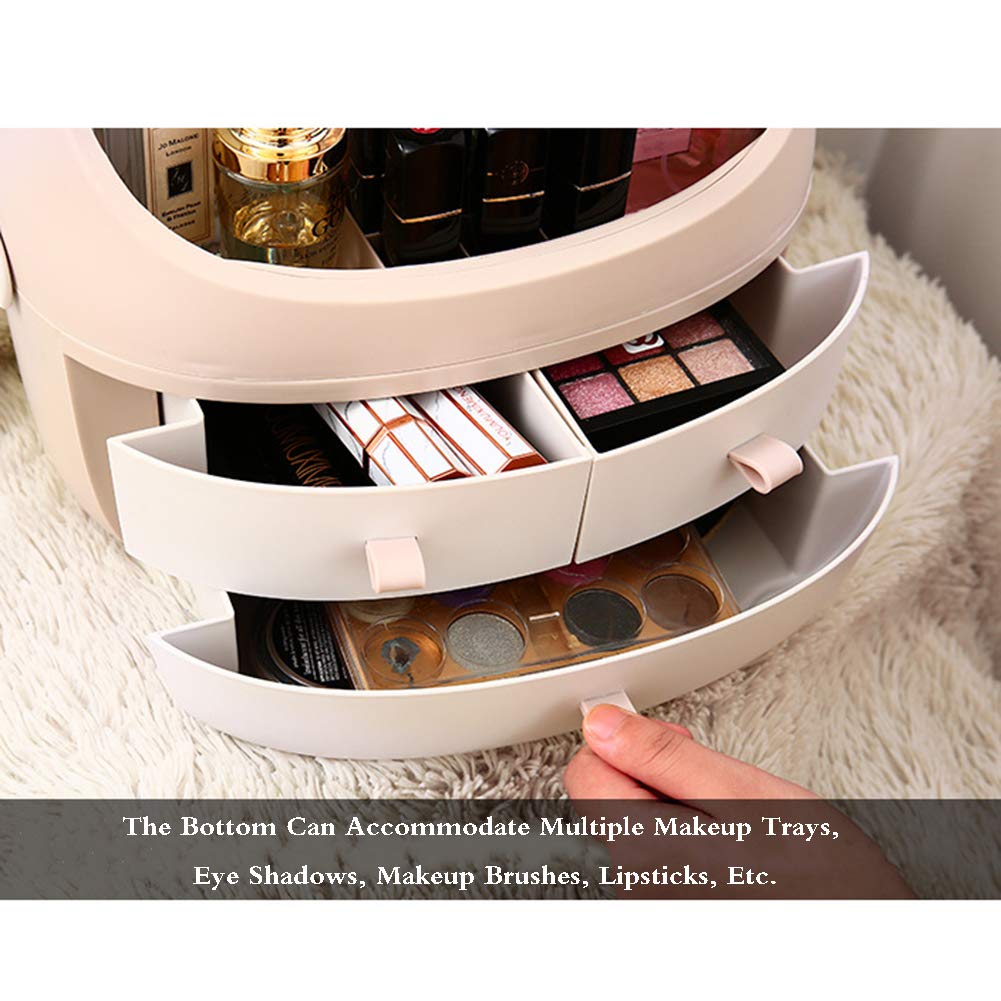 Beau Organisateur de Maquillage Présentoir Cosmétique Vanity de Grande Capacité pour Bijoux, Pinceaux de Maquillage, Rouges à Lèvres Hermétique