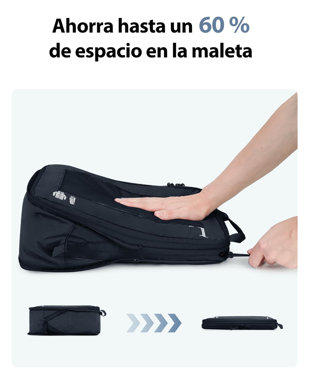 ECOHUB 5 Sets Compresión Organizador Maleta Packing Cubes For Travel Essentials Bolsas Organizadoras Ropa Viaje Avion Viajes Accesorios(Azul oscuro)