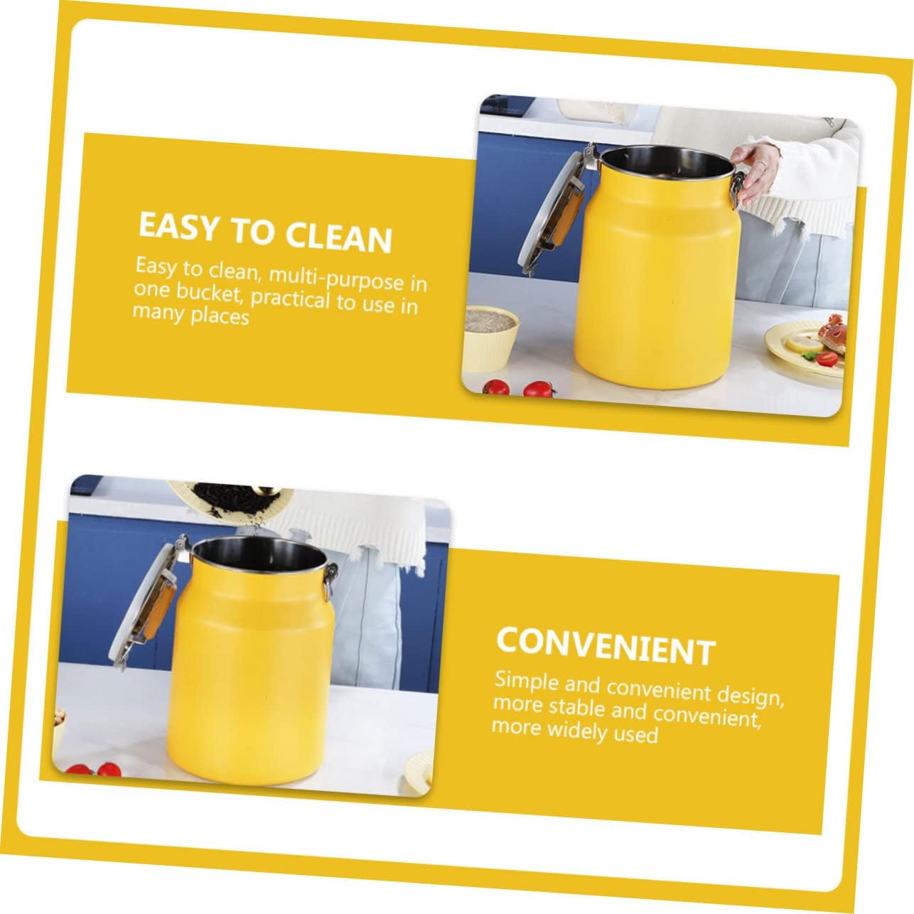 Stainless Steel Multi Function Flour Bucket Sealed Rice Storage Container with Measuring Cup for Kitchen Pantry Home Use