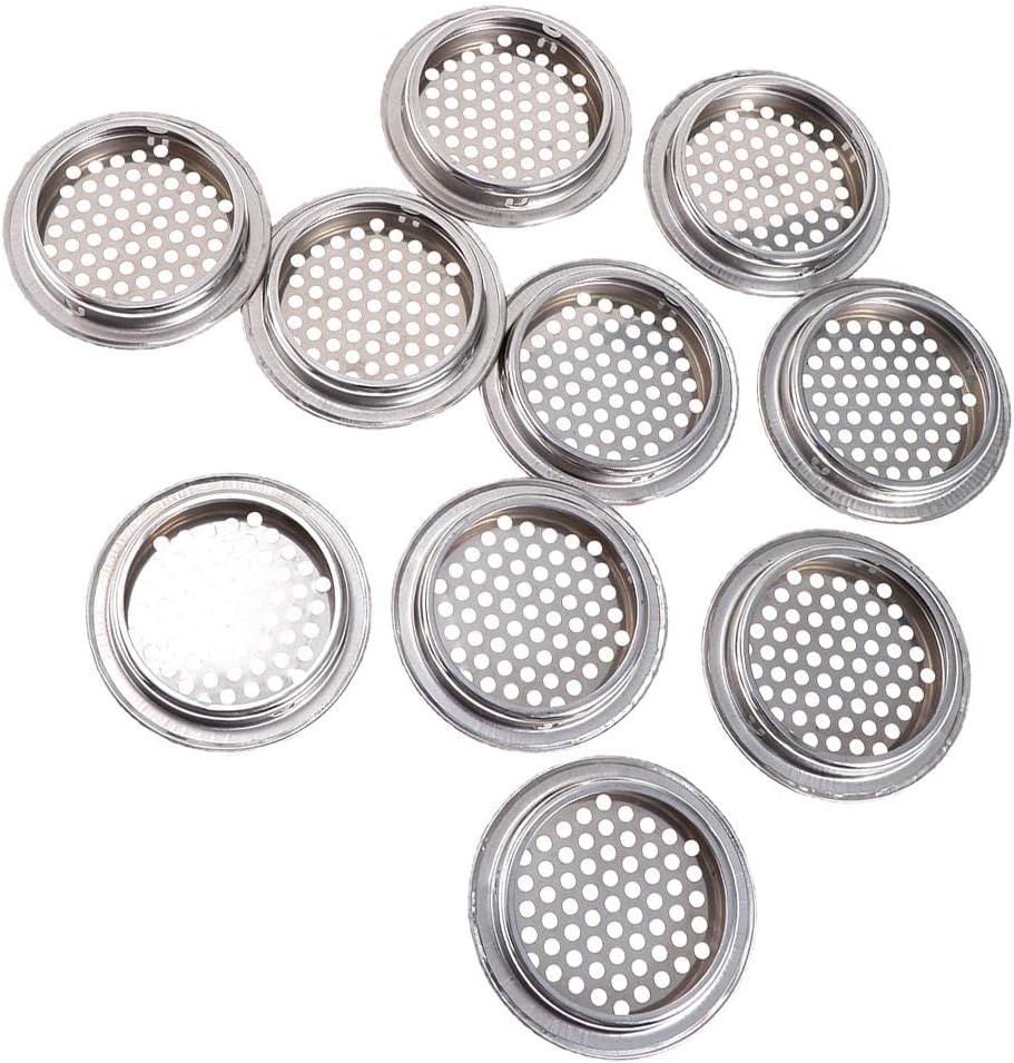 10Pcs Stainless Steel Round Vent Mesh Hole Cabinet Air Vent Cover Set - Stainless Steel, s ing, for Cabinets, Kitchen, and More - Silver Color, Various Sizes - 29mm