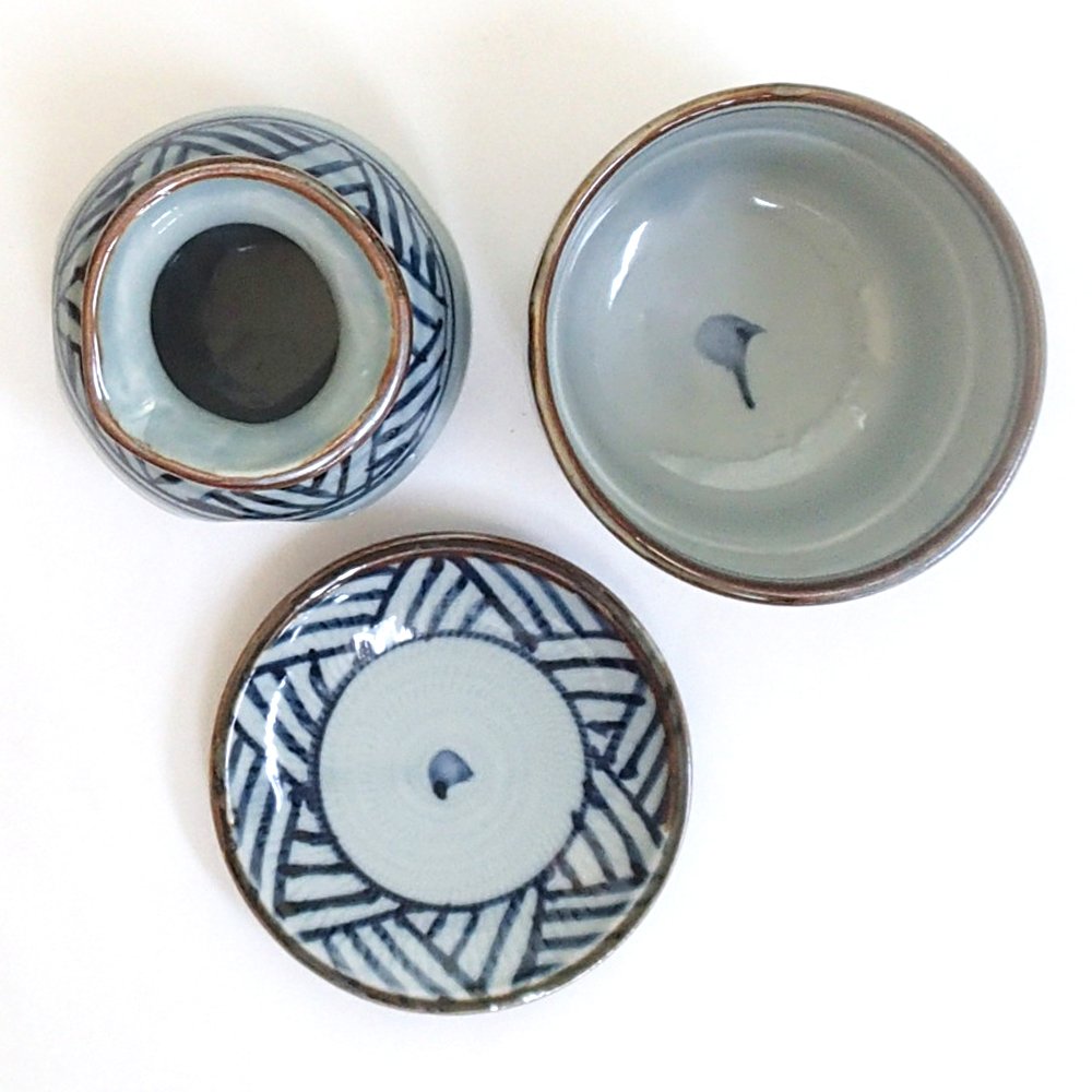 Amazon | 蕎麦猪口 薬味皿 そば徳利 セット 手描アジロ 業務用 22a495