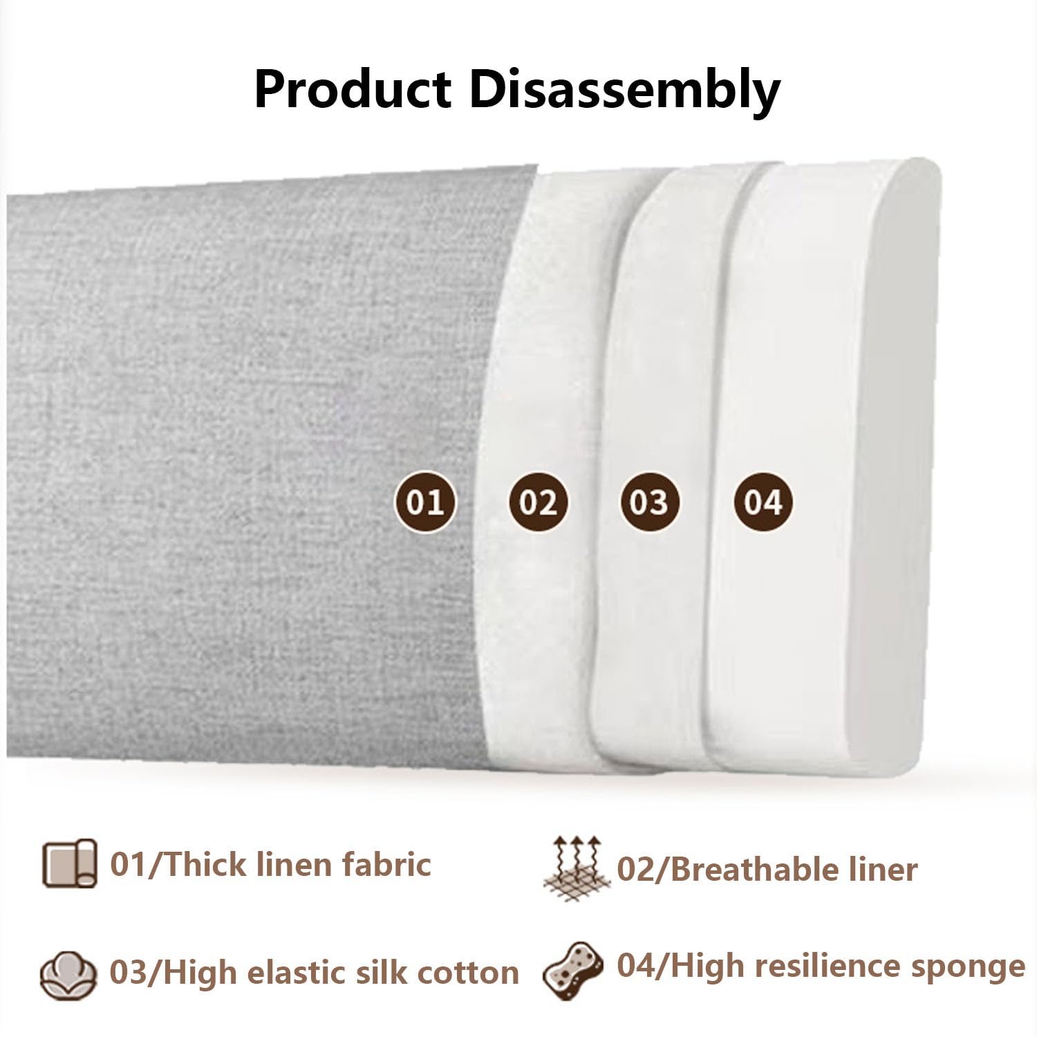 Testata Letto Cuscini,Tessuti di Cotone E Lino,Copri Testata Letto Universale,Copritestiera Protezione Lavabile,Addensare Anti-Graffio Anti-Polvere(180 * 60 * 6cm(Straps),Oatmeal)