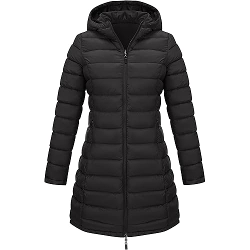 Bellivera Women Puffer Jacket Reversible Spring and Winter Fashion Warm Quilted Long Hooded Padded Bubble Coat