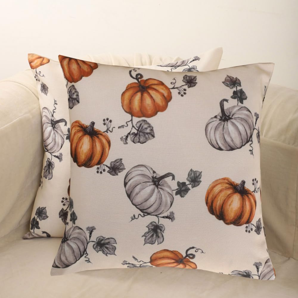 HOMPRIN Cushion Cover, 16x16 Inch, Off White, Pack of 2