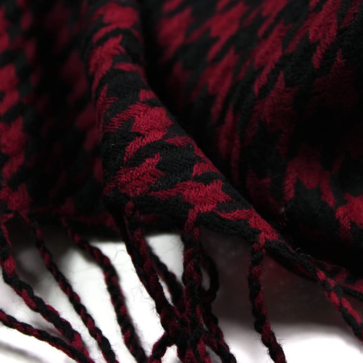 Sciarpa in pura lana, elegante e calda sciarpa scozzese grande rossa per donna