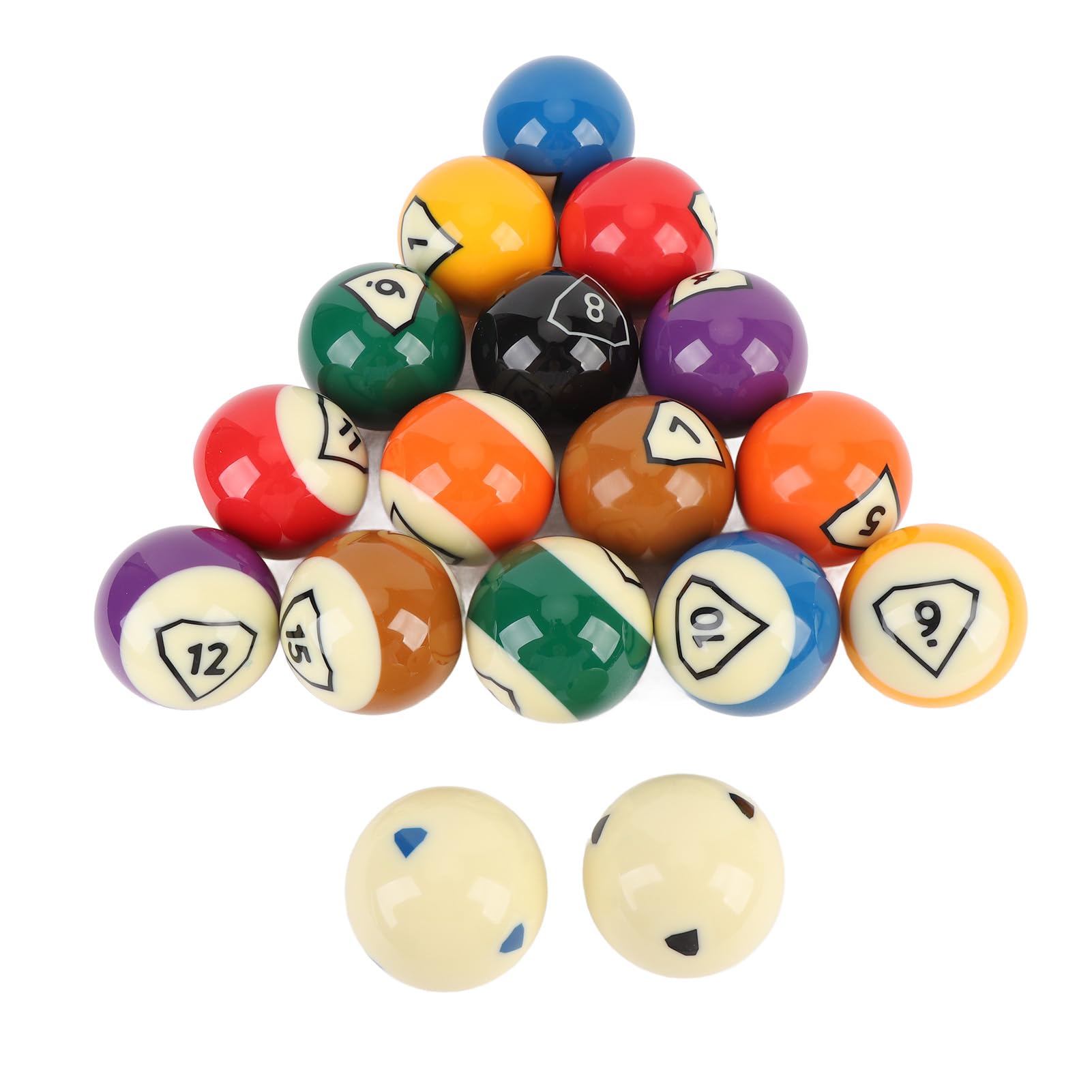 RiToEasysports 17pcs Billardkugeln, Harz 57,2mm Standard 16A 16 Farben Poolkugeln mit Stichwort für Übungsgeschenkunterhaltung