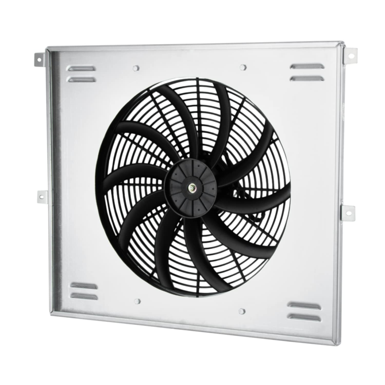Aluminum Radiator Shroud + 16" Fans + Relay Kit Compitable for 1953-1956 1954 1955 Ford F-100 F250 F350 Pickup Truck