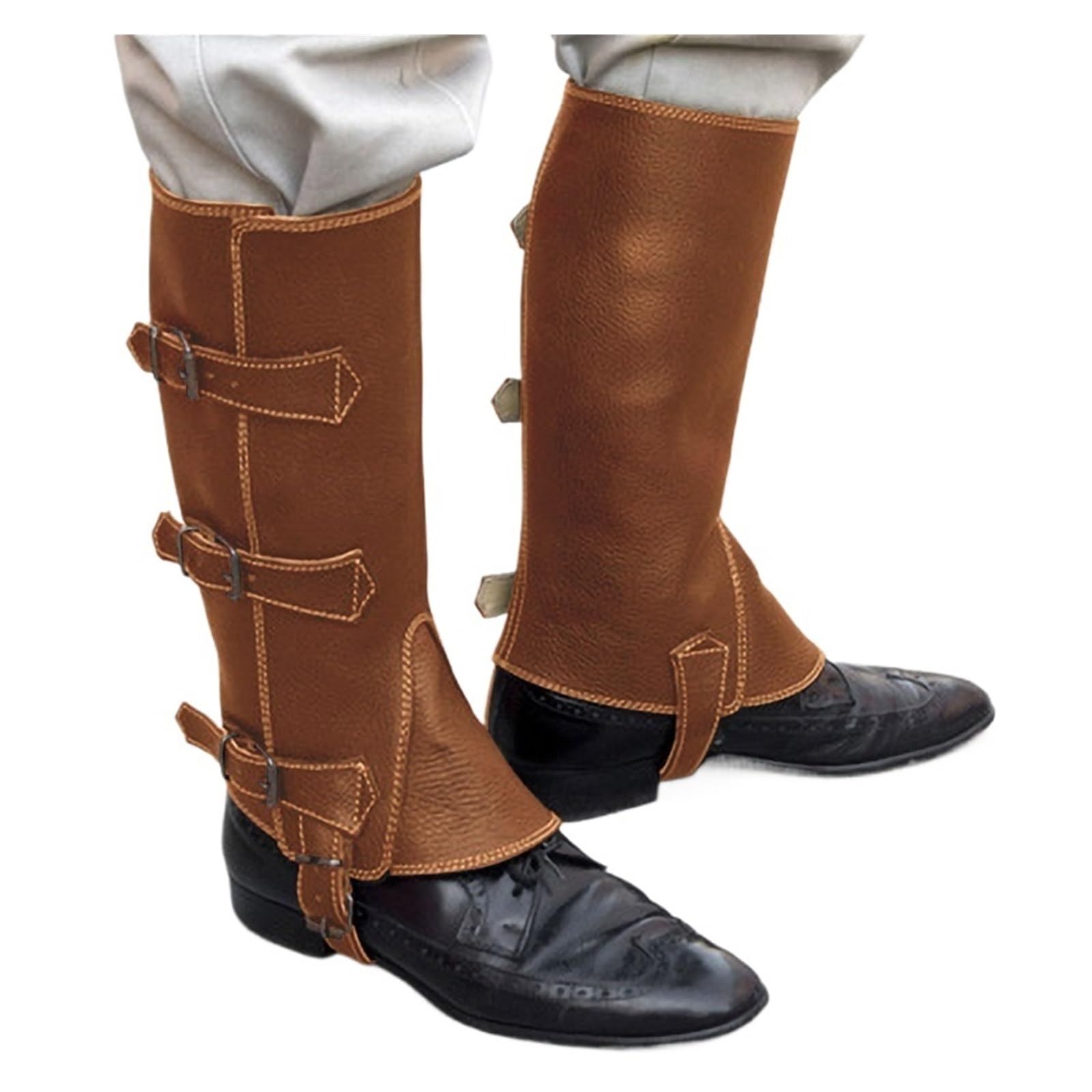 Gambali da equitazione Ghette in pelle for stivali da trekking, motociclista, coprigambe, for uomo e donna