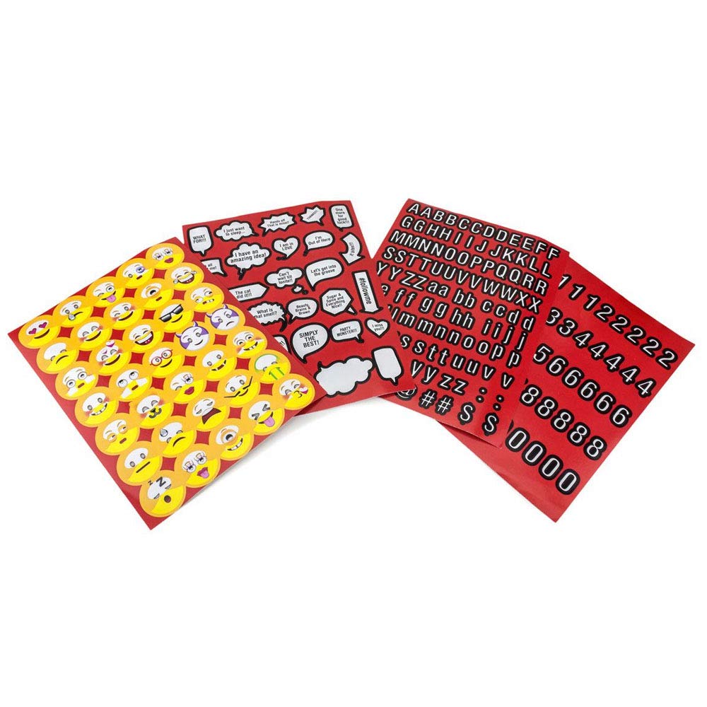 Itoya Lot de 24 livres de rangement en polypropylène 33 x 48,3 cm | 24 pages/48 vues | autocollants de scrapbooking 4 pages d'émojis, citations, lettres et chiffres