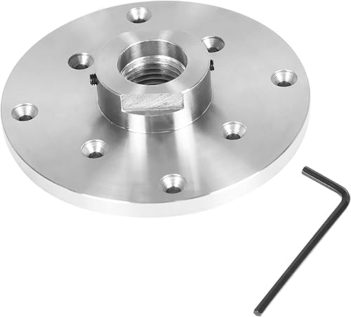 Miniatura 1 de kimllier Placa frontal de torno de acero de 6 pulgadas, placa frontal de torno de madera, apta para husillo de 1-1/4 pulgadas x RH 8Tpi con juego de
