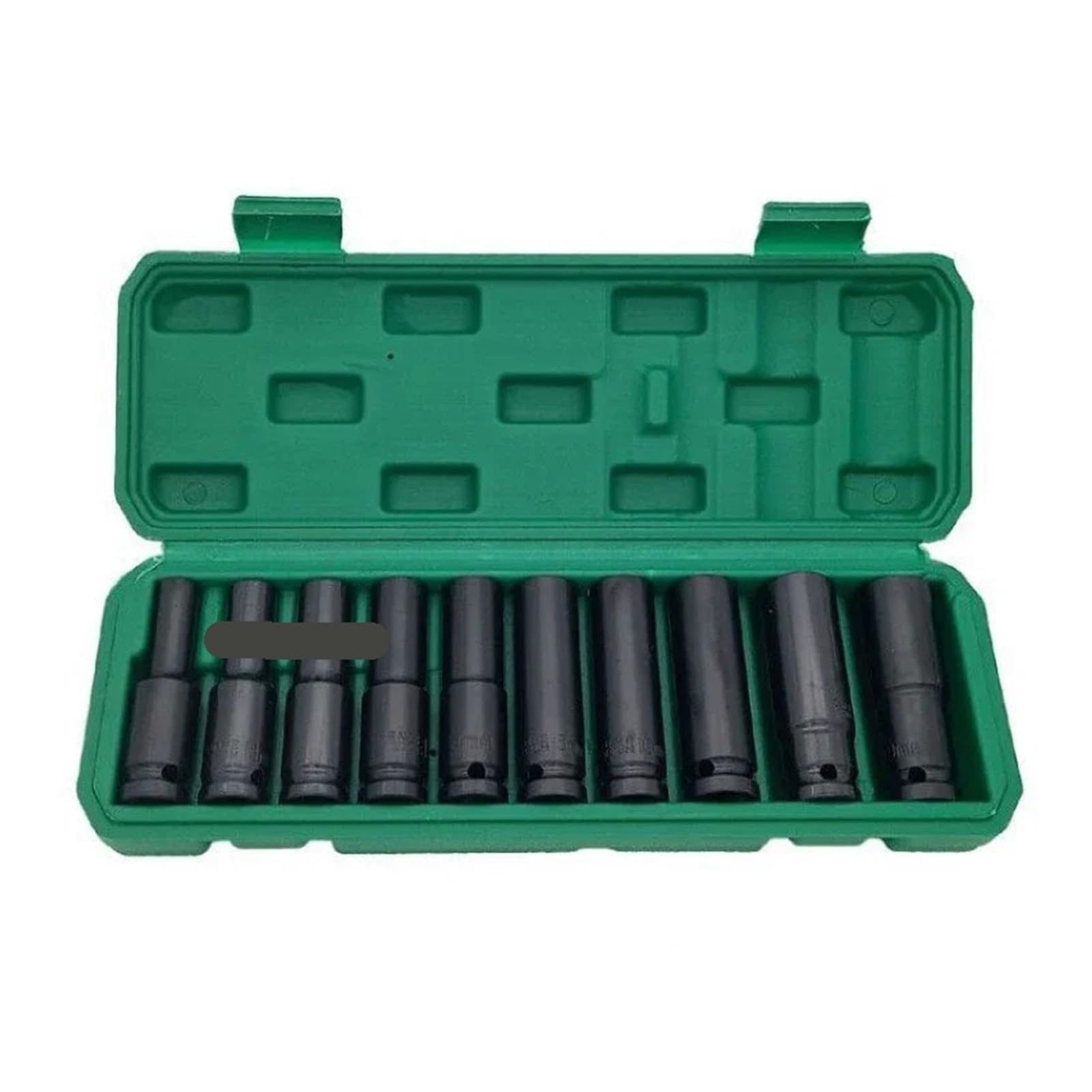 Juego de 10 vasos impacto, llave hexagonal 1/2", profundos 8-24 mm, cabezal neumática, herramientas mantenimiento for extracción neumáticos(8-17MM)