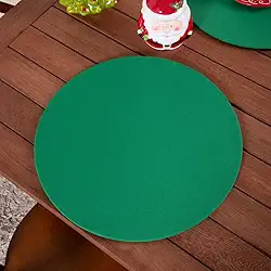 Capa Sousplat em Tecido Oxford, 35cm de Diâmetro, 100% Poliéster, para Mesa de Jantar, Elegante e Prático (Verde)