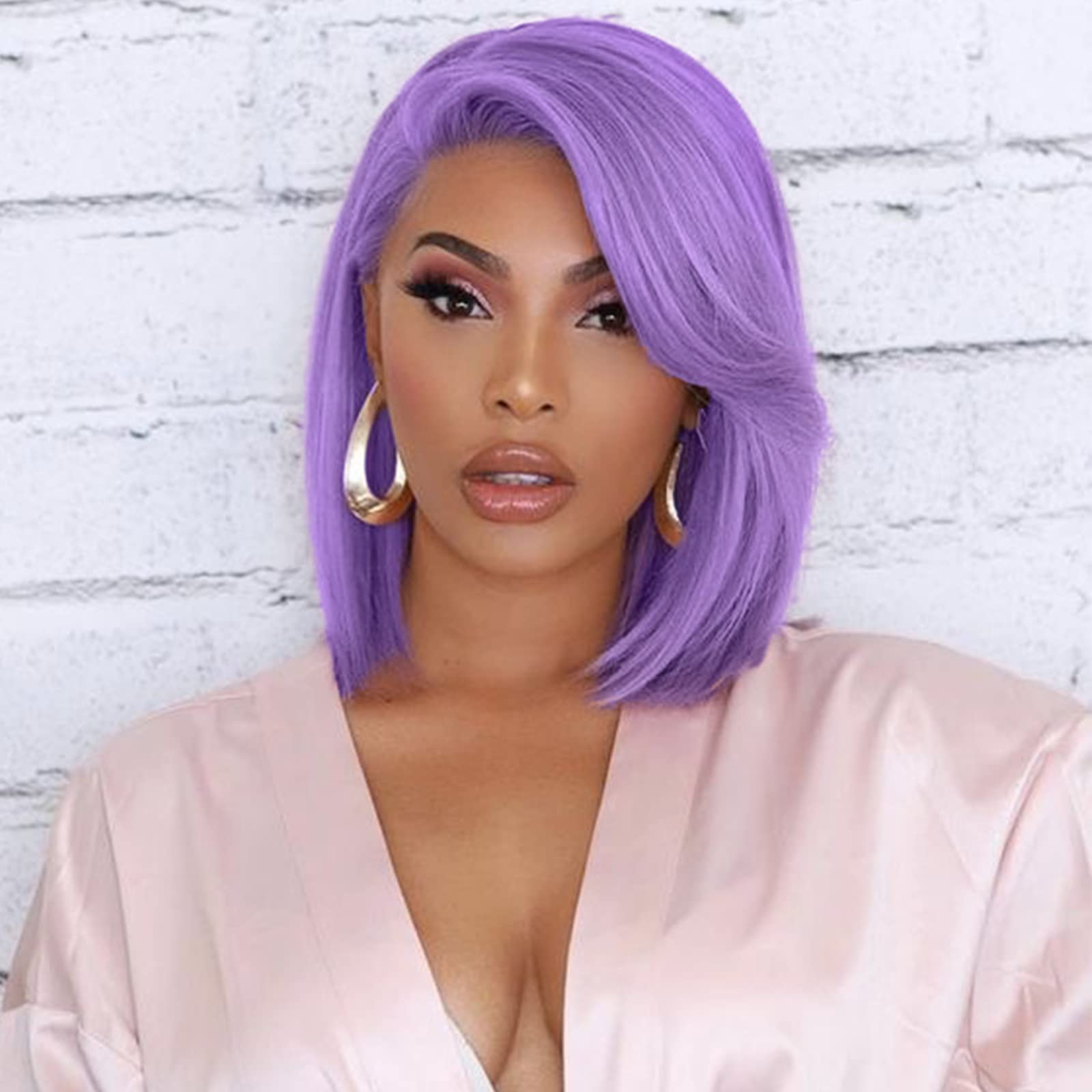 Amazon.com : Dorosy Hair Purple Bob Wig 13x4 Lace Front Wigs 