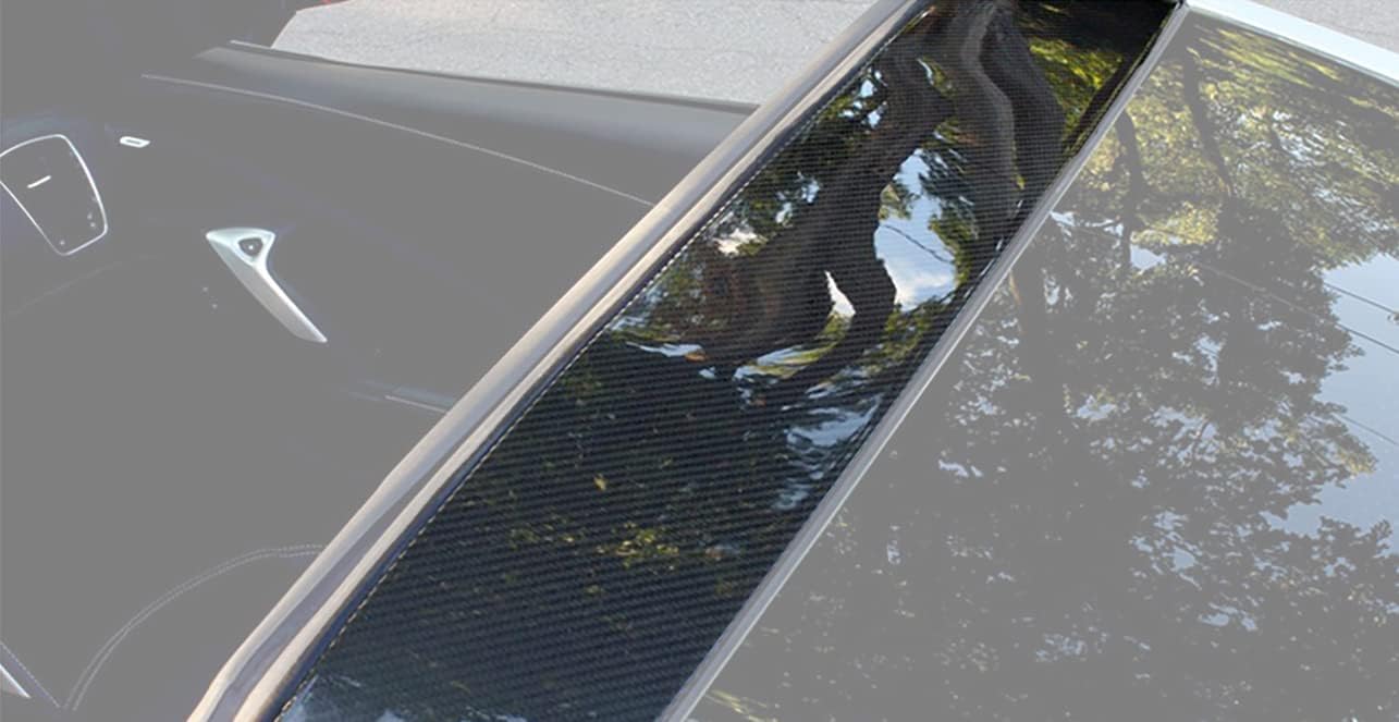 For 2014-2019 Chevrolet Corvette C7 Coupe Models | Factory Style CARBON FIBER Replacement Top Roof B-Pillar Bow Bezel Halo Guard Cover