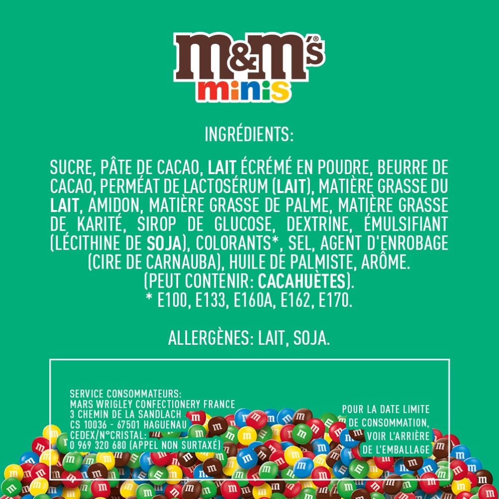 M&M'S Minis - Bonbons Chocolat au Lait - Sachet Bonsons Grand Format - Bonbons en Gros - 800g Sachet de Chocolats à Offrir ou à Partager