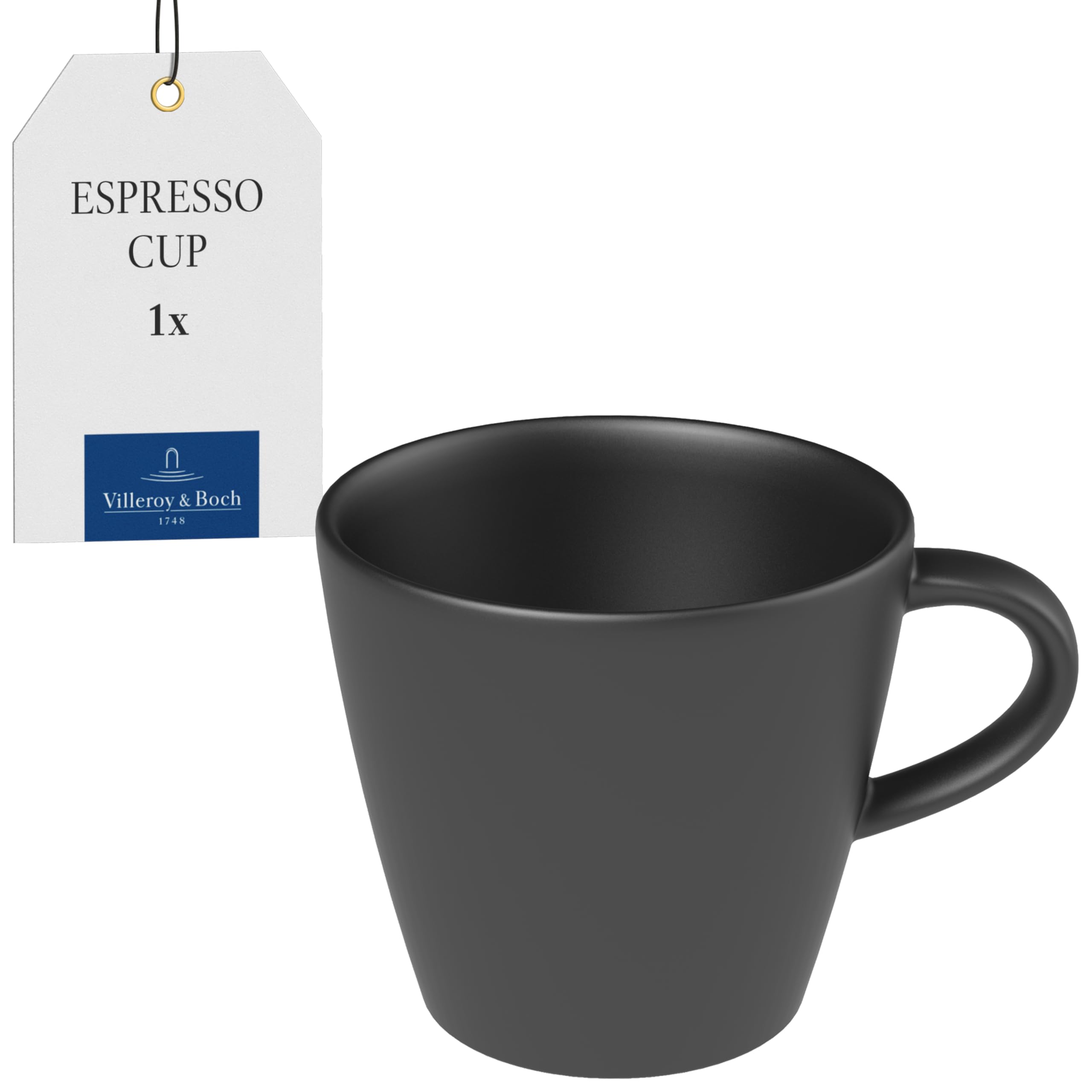 Villeroy & Boch Rock - Manufacture Mocha/Espresso Cup, Beautifully Shaped Little Black Cup Made From Premium Porcelain, Dishwasher Safe