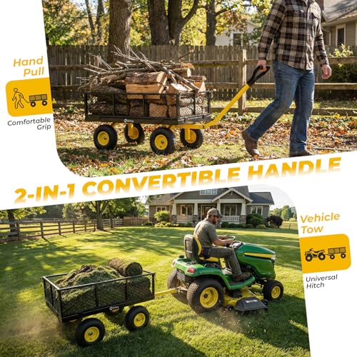 image for Sekey 1000lbs Heavy Duty Steel Garden Cart for Yard & Farm, Utility Wa