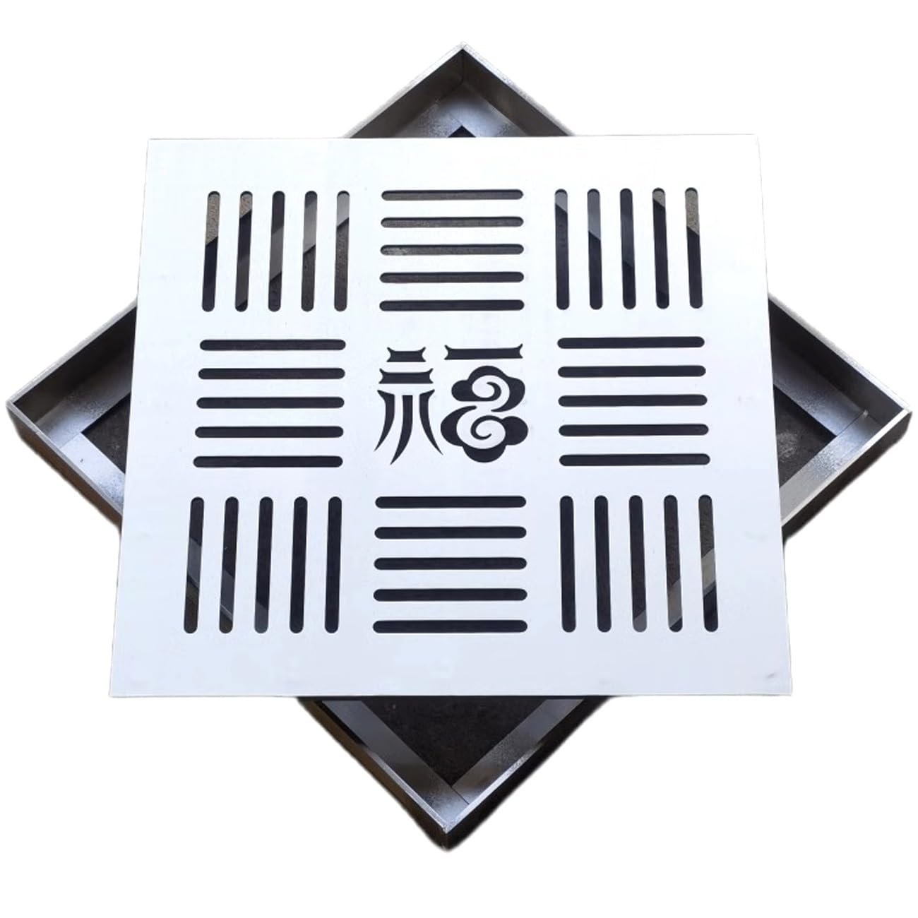GUTIXI Drain Covers Outdoor, Square Drain Covers, 304 Stainless Steel, Outdoor Yard Drainage Trench Grate System for Patio Lawn Garden(30x30x2cm(11.8x11.8x0.79in))