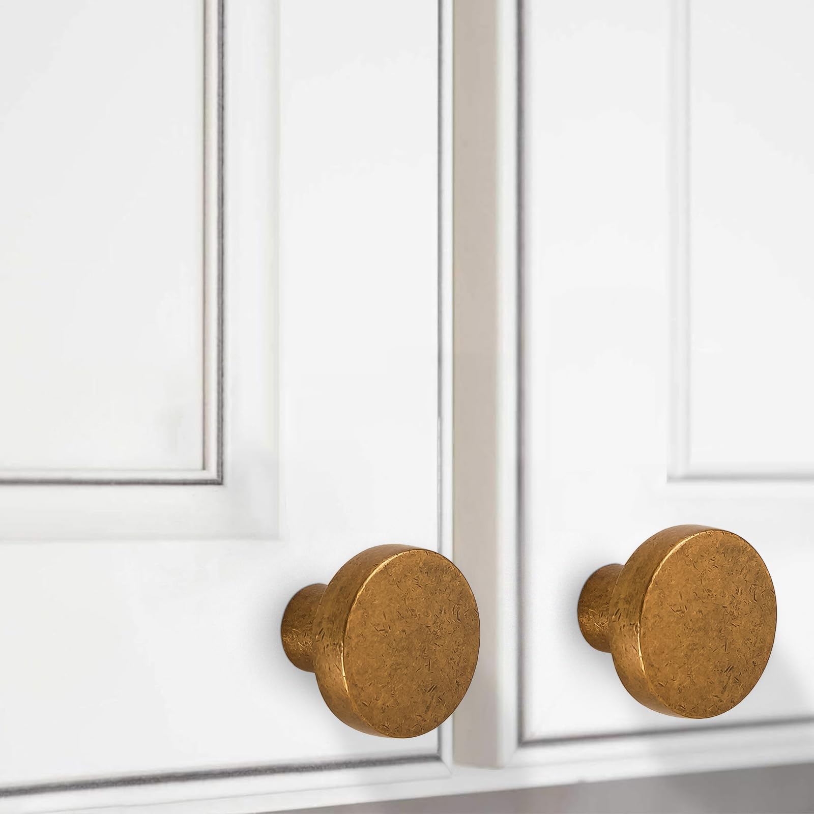 Circle Antique Brass Cabinet Knob - 30mm - Pack of 6