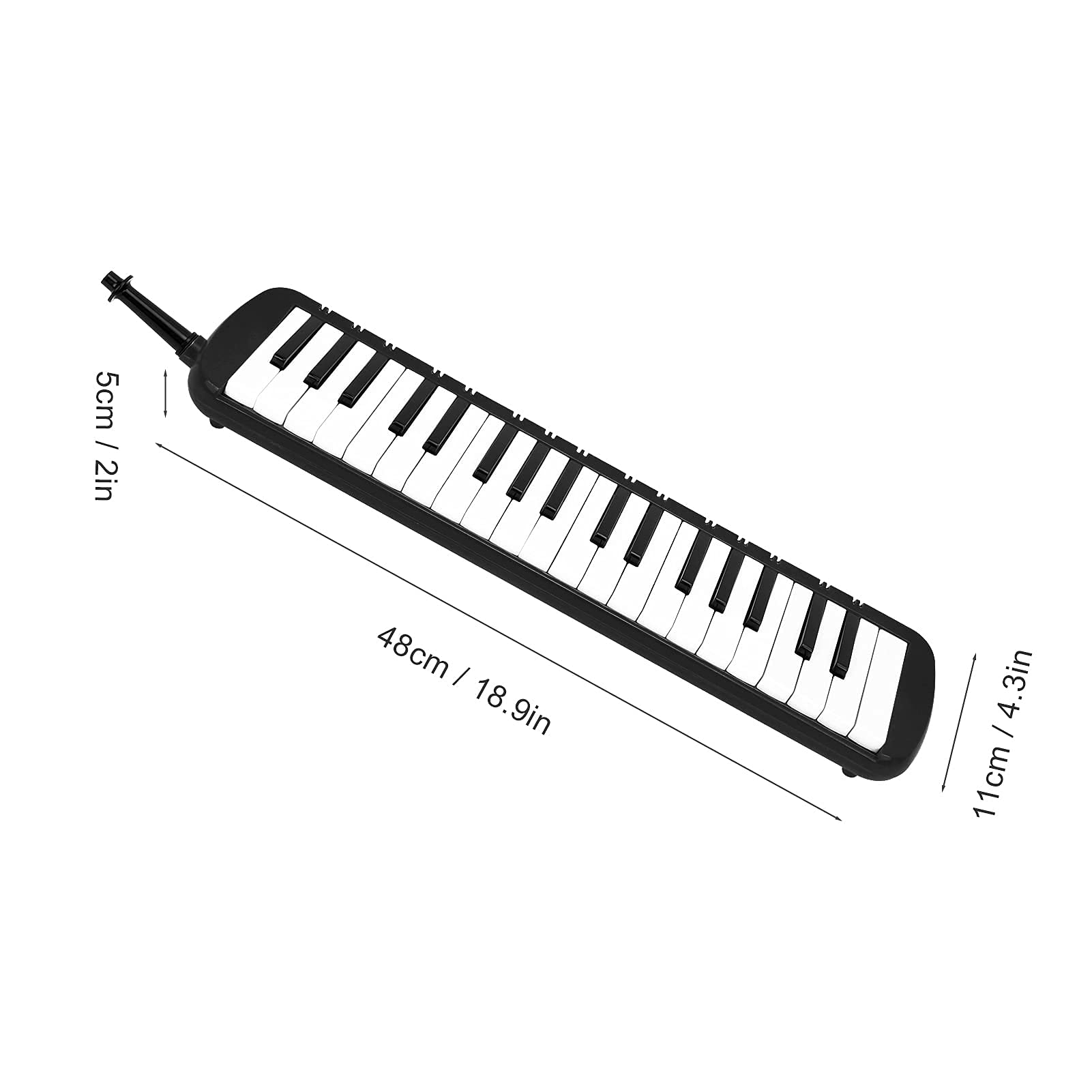 Melodica 37 Tasten Tastatur Melodica Blasmusikinstrument für Anfänger Professionelles Training mit Einfacher Installation(schwarz)