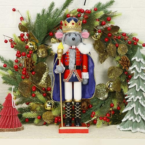 image for Joliyoou Christmas Nutcracker Figures, 14 Inch Wooden Nutcracker Ornam