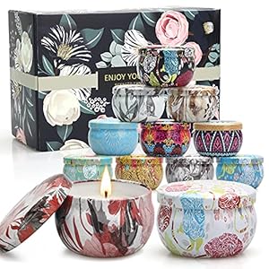 12 Pack Candles Gifts for Women, Scented Candles Gift Set, Aromatherapy Candles and Real Soy Wax Portable Travel Tin Candle Set for Birthday Bath Yoga Presents for Her Mother’s Day Valentine’s Day