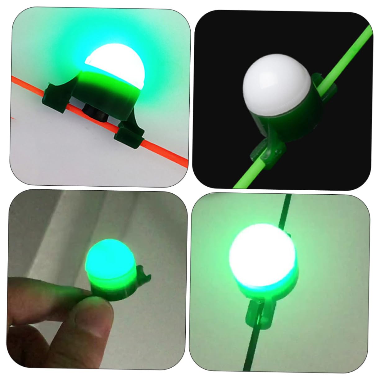 Abaodam Luce di Allarme Dell'asta di Mare da Pesca Illuminazione per La Pesca Canna da Pesca Leggera Portatile Pesca Notturna con Bastoncini da Pesca Lampada Verde Plastica