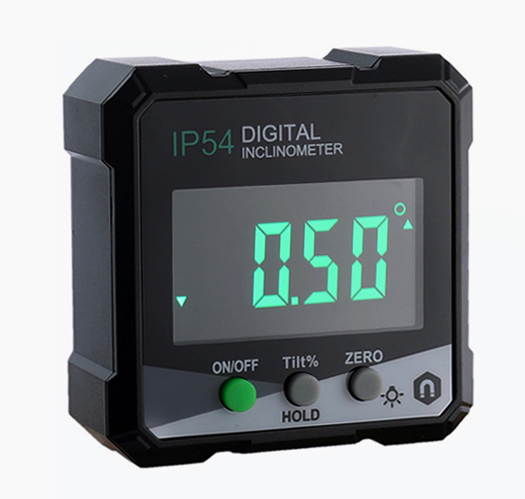 Digital Angle Finder, Magnetic Base Level Box Angle Gauge, Digital Protractor Inclinometer, IP54 Angle Measuring Tool for Masonry Bevel Carpentry Tools, Invertible Display