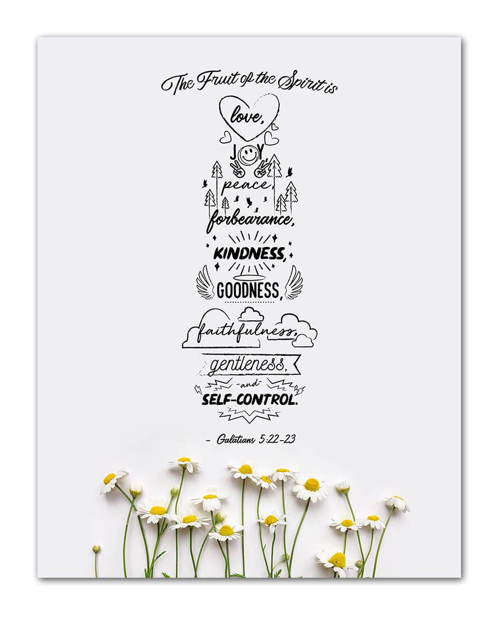 TJ Originals Book of Galatians Quote Wall Art, Christian Art Print, Christian Gifts for Women, Religious Verses Desk Decor, Bible Verses Office Wall decor, Catholic Art Wall Decor (11x14 in)