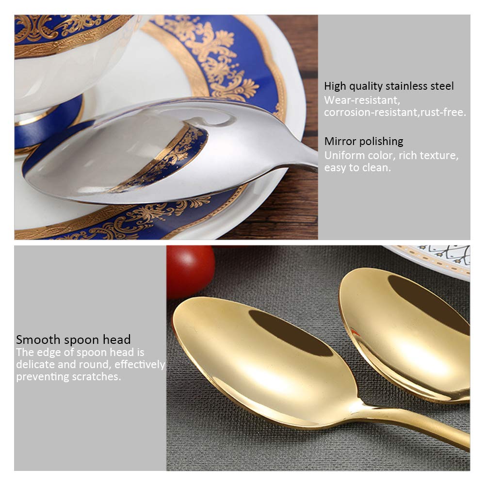 Set de Couverts de Table - 20 pièces Set de Coutellerie en Acier INOX, y Compris Couteau/Cuillère/Fourchette, Convient au Camping avec Cuisine, Service pour 4 Personnes, Multicolore
