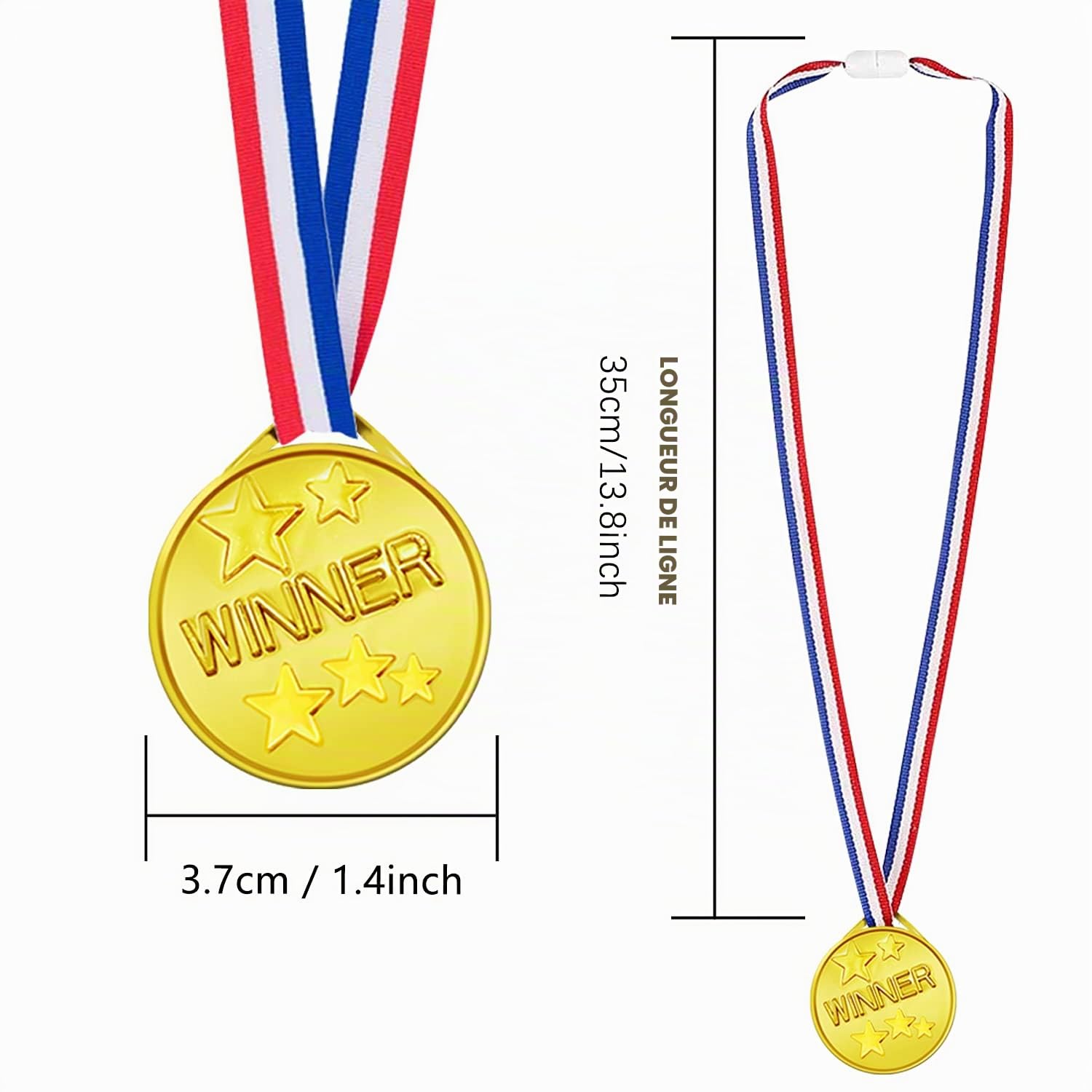 Médaille Enfant OWill 12 Pièces Médaille d'Or pour Concours Sportifs et Scolaires