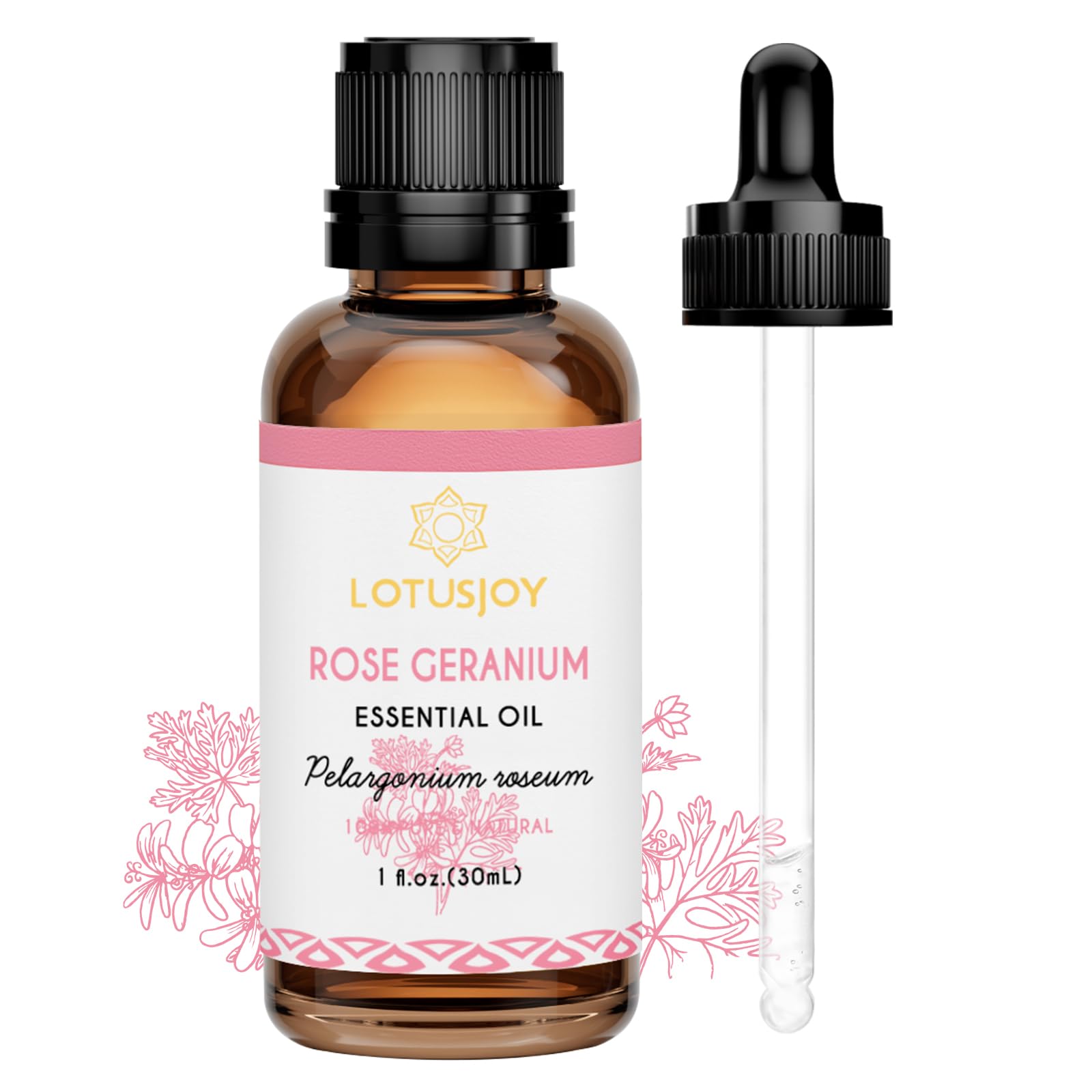 Rose Geranium Essential Oil, for Skin, Body, Diffuser, 1 Oz