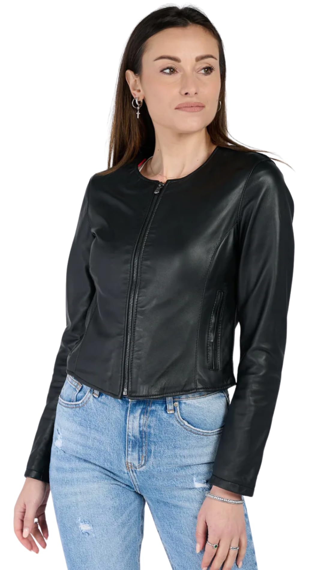 BARONE giubbotto pelle donna estivo - giacca pelle corta donna - vera pelle Made in italy IRENE CORTO