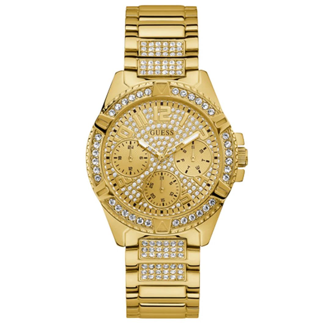 Guess Analog Champagne Dial Gold Band Womens Stainless Steel Watch-W1156L2 (B07F3HVC56) Amazon Price History, Amazon Price Tracker