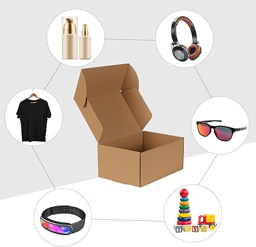 Miniatura 4 de Trwcrt Paquete de 40 cajas de envío de 9 x 6 x 4 y 7 x 5 x 2, caja de cartón corrugado para embalar pequeñas empresas, color marrón