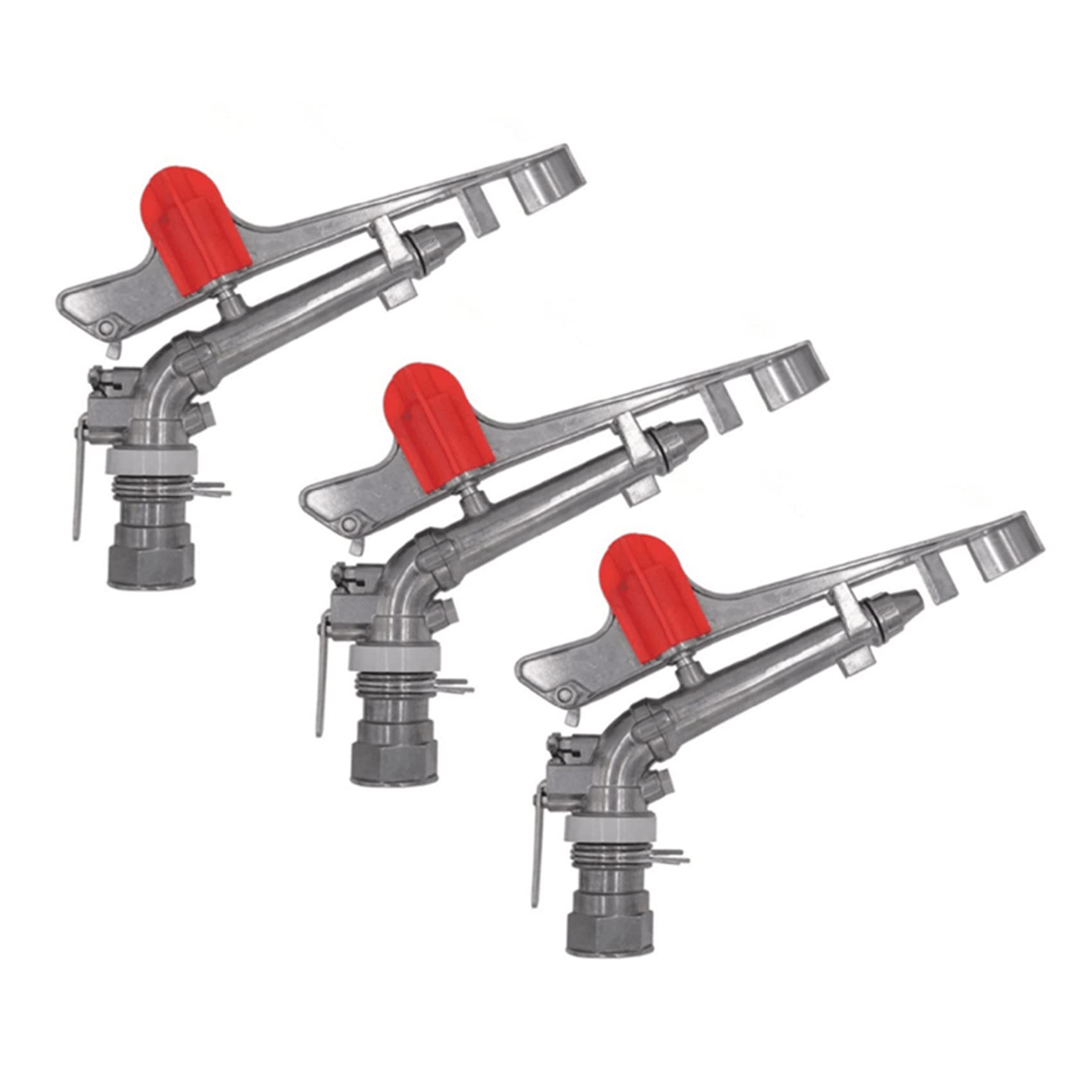 3 boquillas de aleación de zinc, rociador de agua, 360 grados, ajustable, 1,5