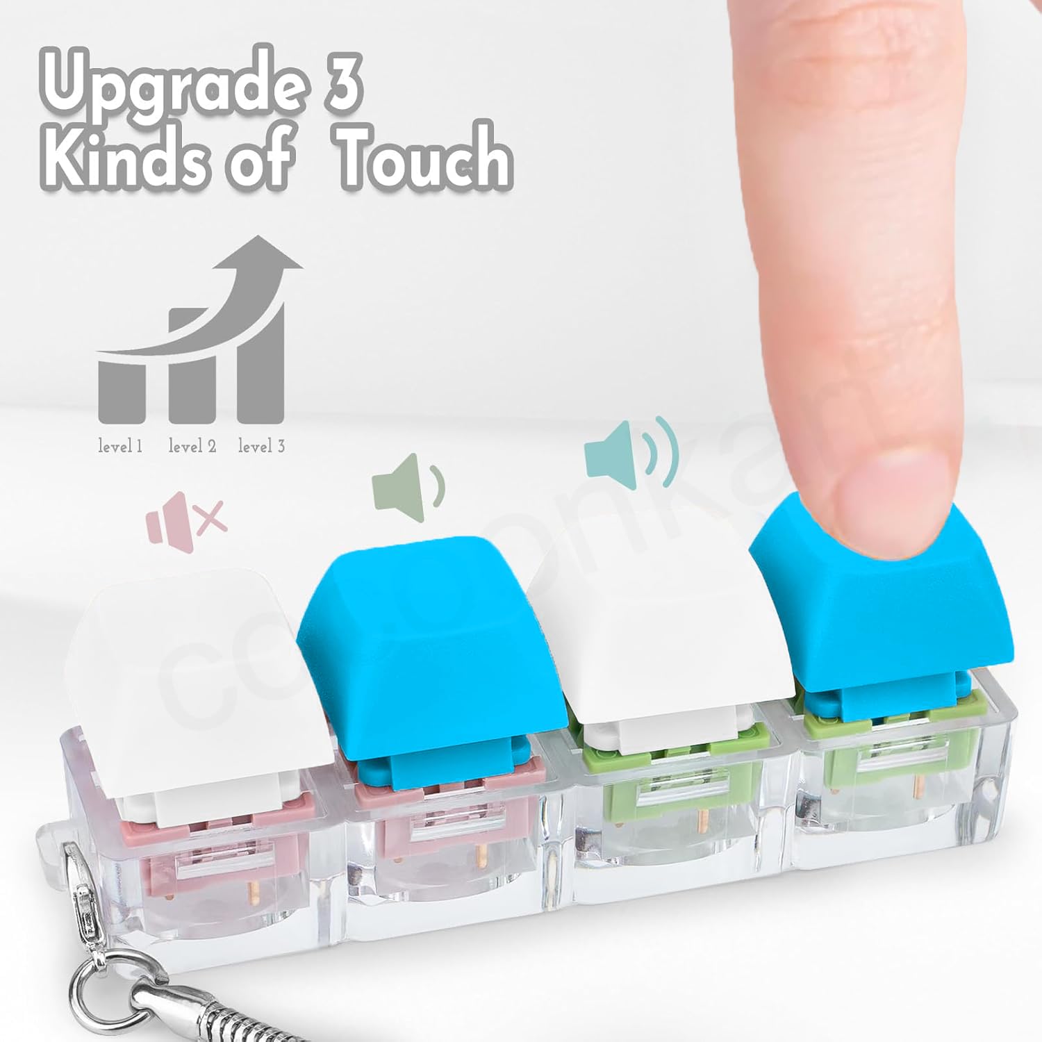 Cocoonkart Keyboard Fidget Toy 4-in-1 Keyboard Decompression Button Finger Clicker Toys, Button Stress Relief Fidget to Relief Stress (2 Colors-White ,Sky Blue) 2