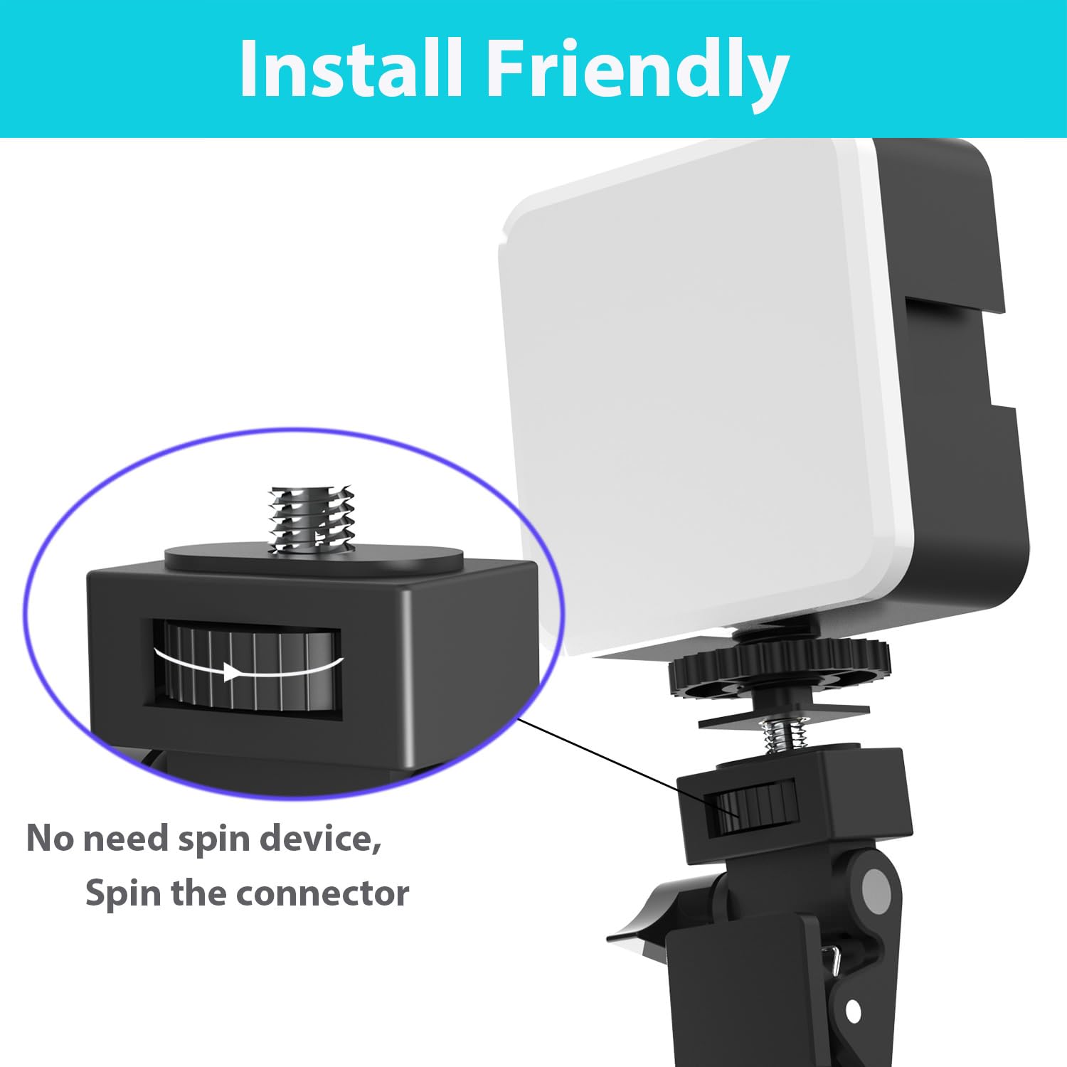 Wowcati Selfie Light Clip Attachment Only, Ring Light Clip Adpater Replacement, Zoom Light Clip on Part for Phone iPhone Laptop Tripod Computer