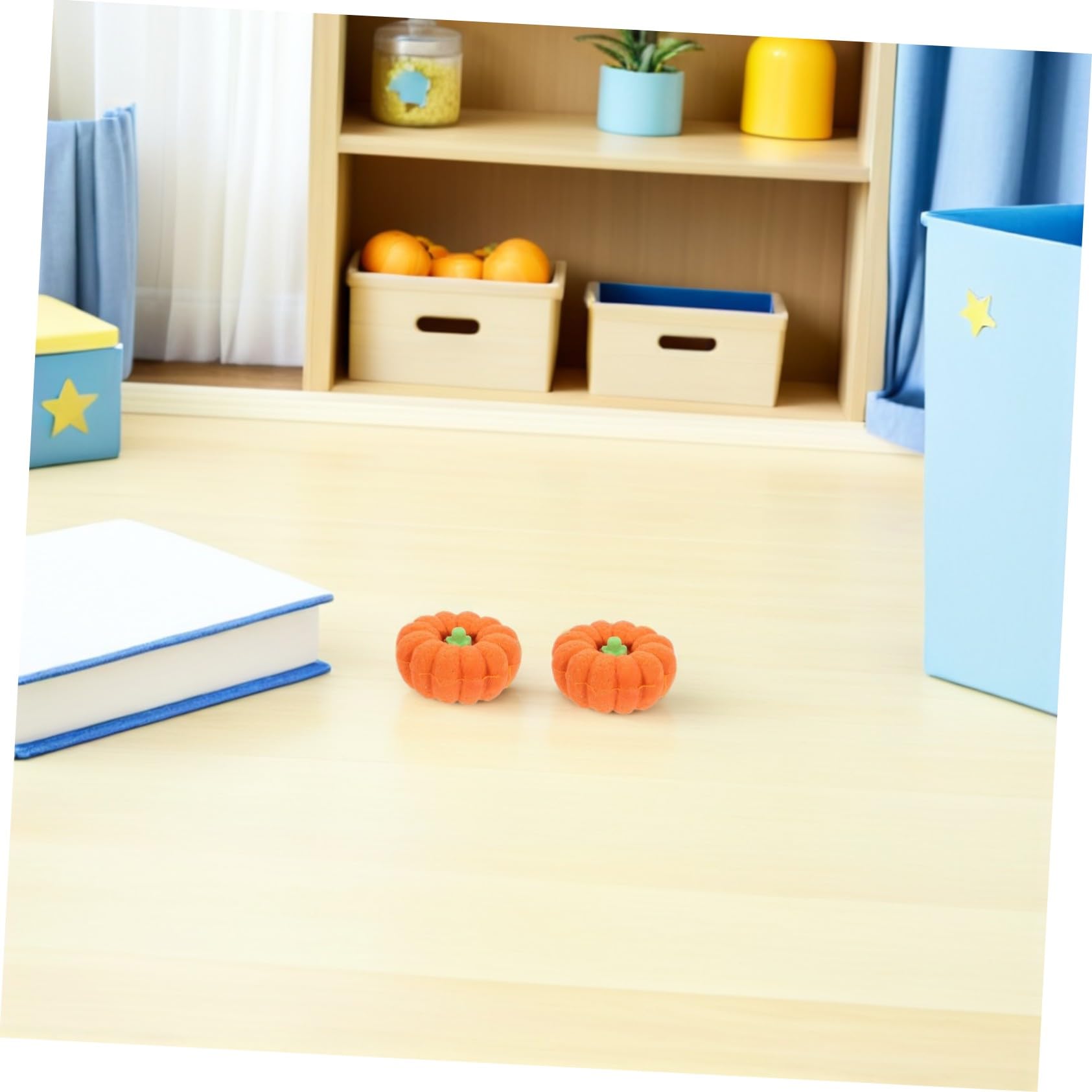 WOONEKY 80 Stück 3d-kürbis Radiergummi Kleiner Orange Radierer für Herbst Halloween Klassenzimmer Belohnung für Schüler